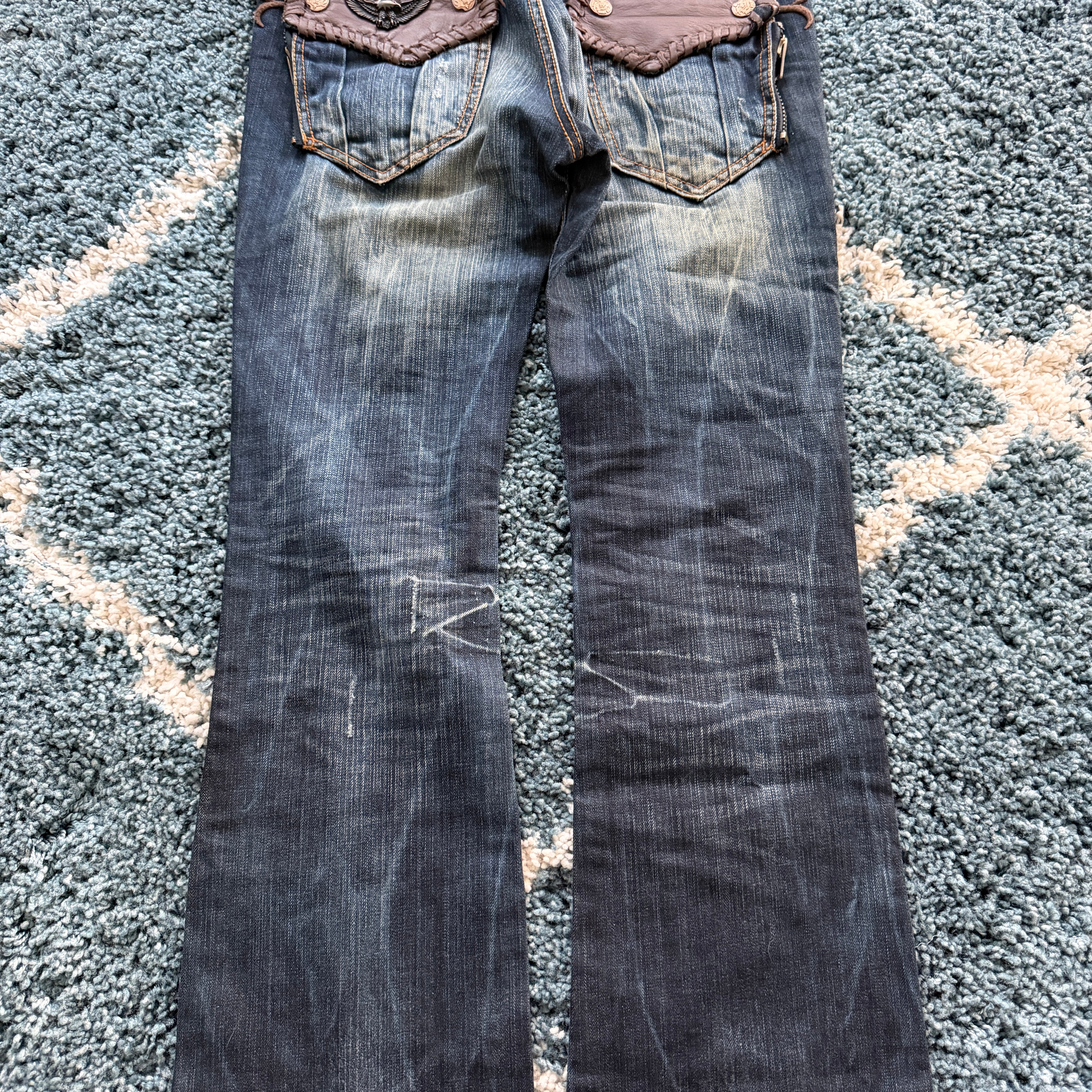 Husky Metal Eagle Tribal Flared Pants