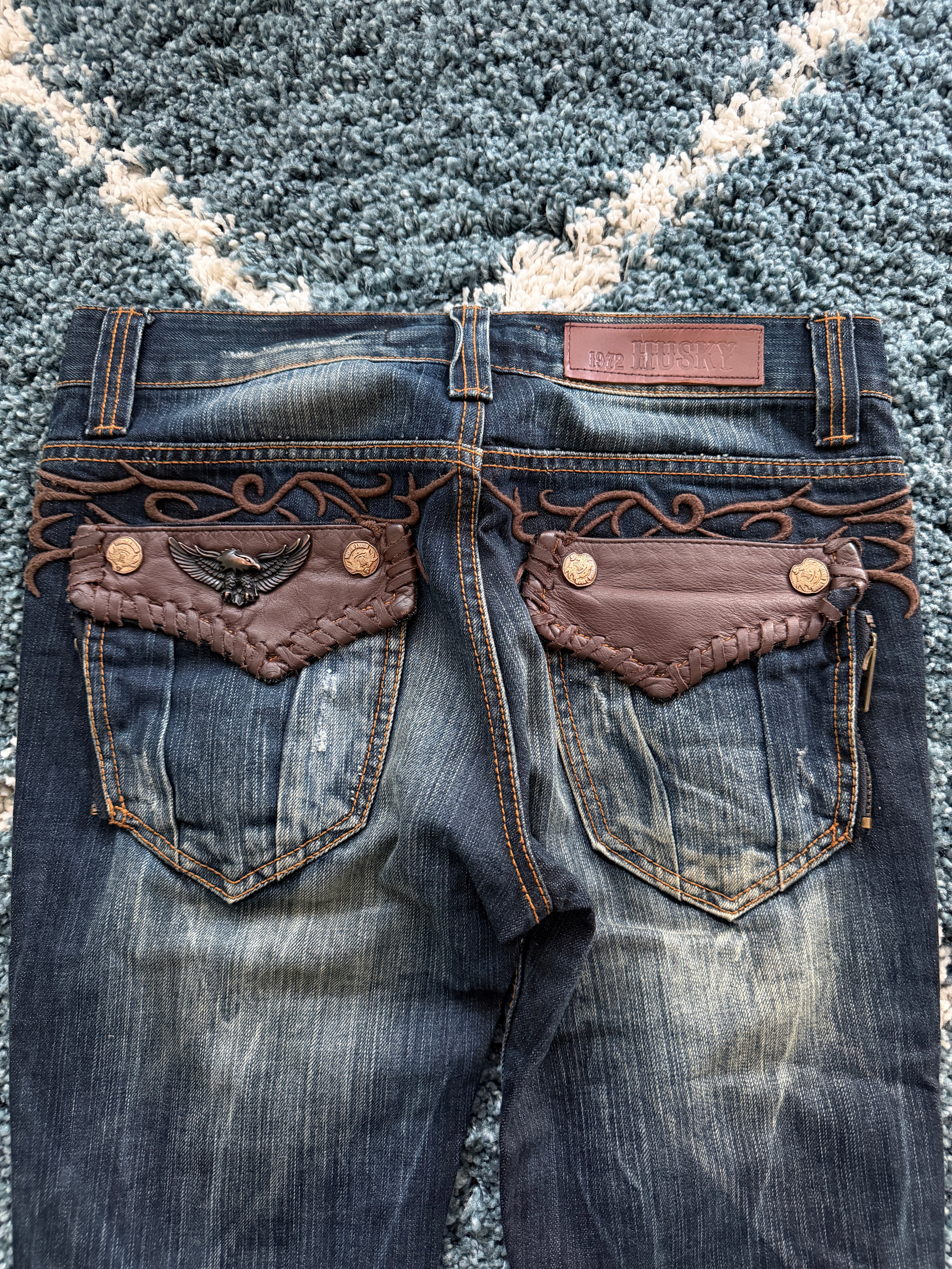 Husky Metal Eagle Tribal Flared Pants