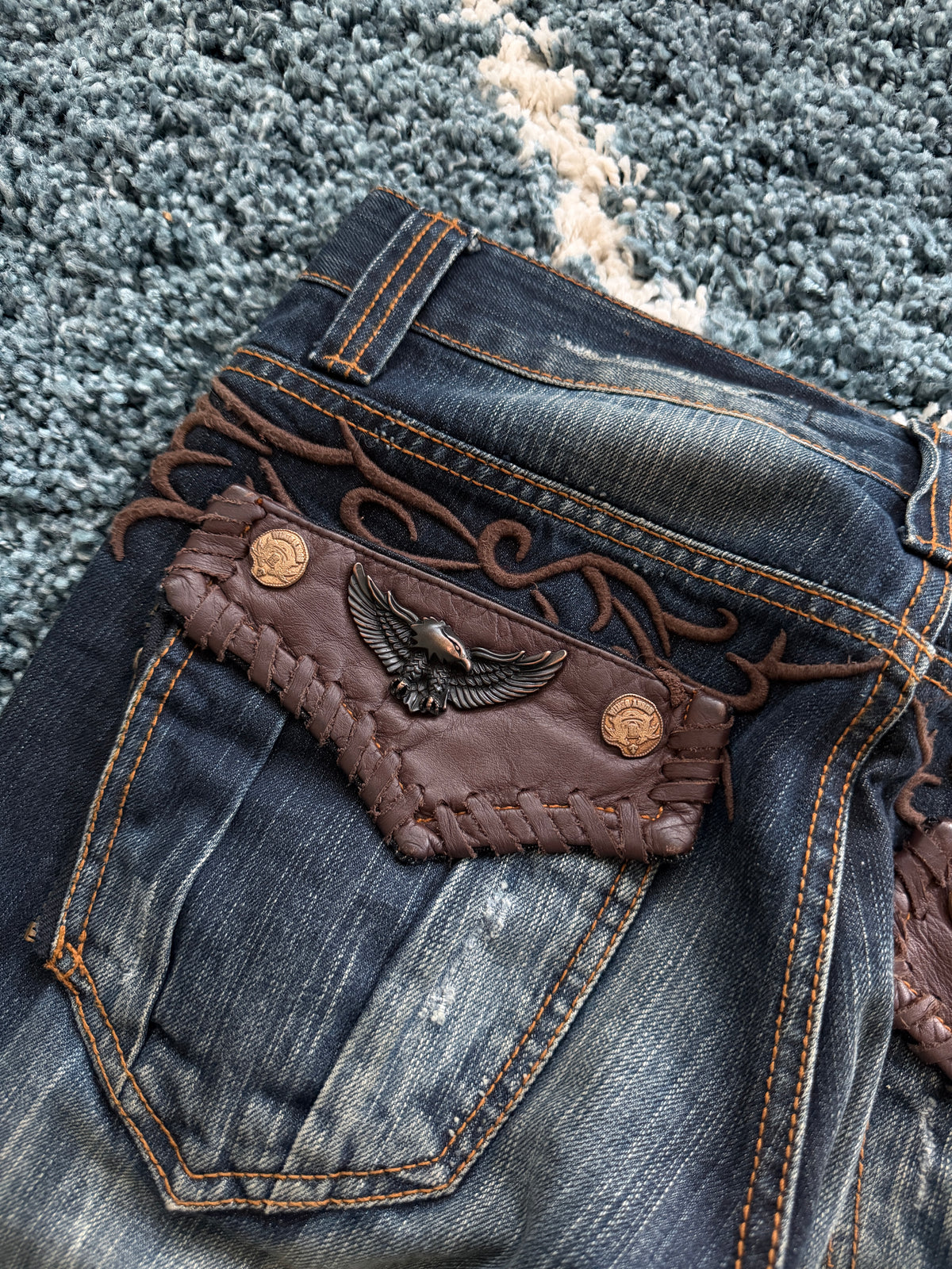 Husky Metal Eagle Tribal Flared Pants
