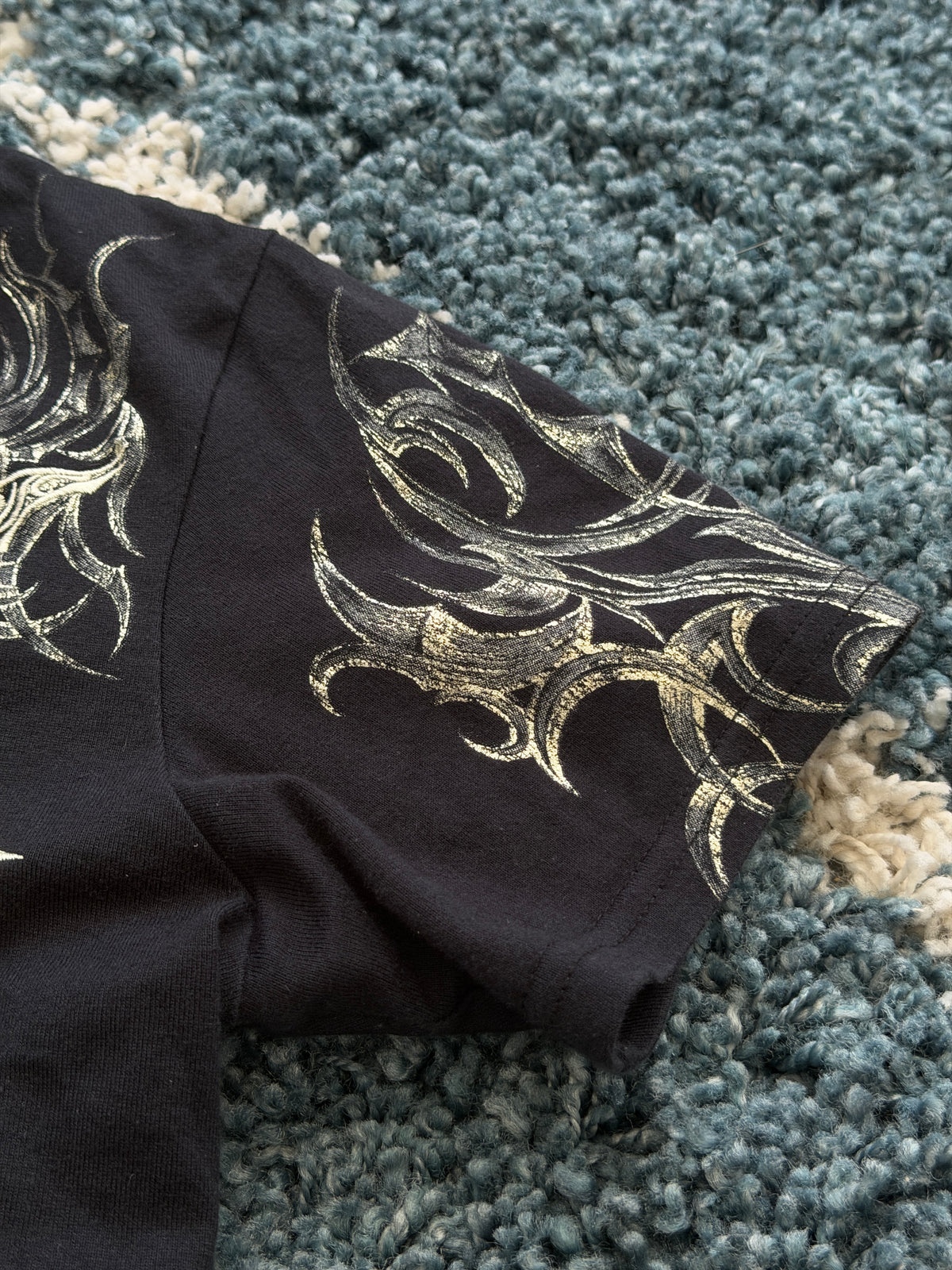 Tornado Mart Tribal Butterfly Embroidered Shirt