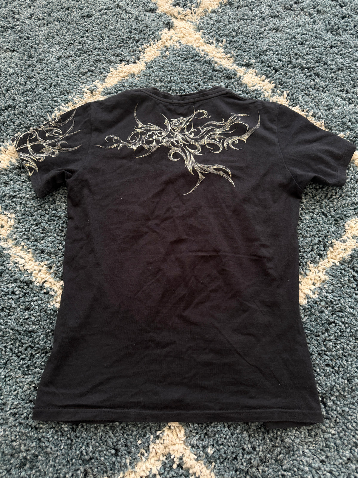 Tornado Mart Tribal Butterfly Embroidered Shirt