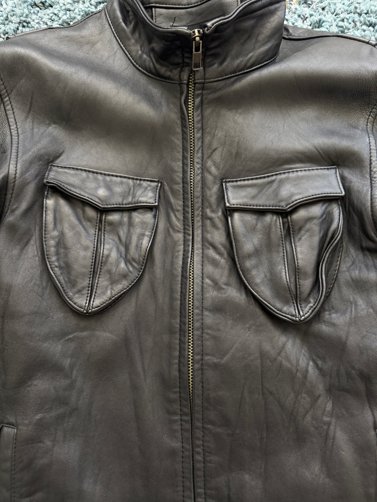 Glamb 3D Pocket Leather Jacket