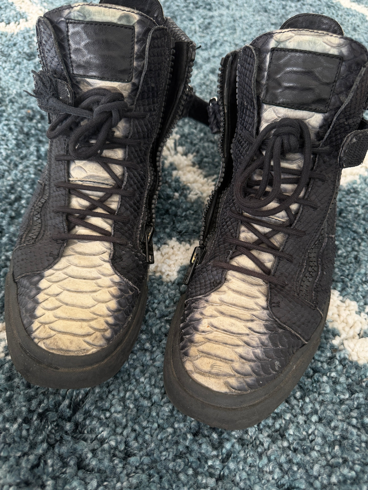 Lehmann x Giuseppe Zanotti High Top Snakeskin SNEAKER