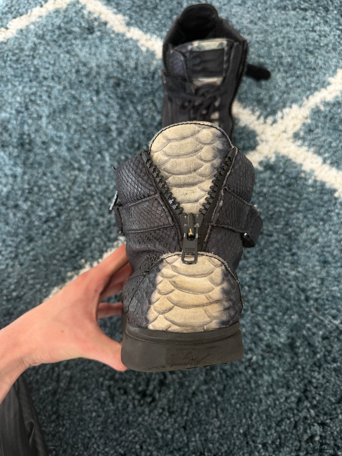 Lehmann x Giuseppe Zanotti High Top Snakeskin SNEAKER