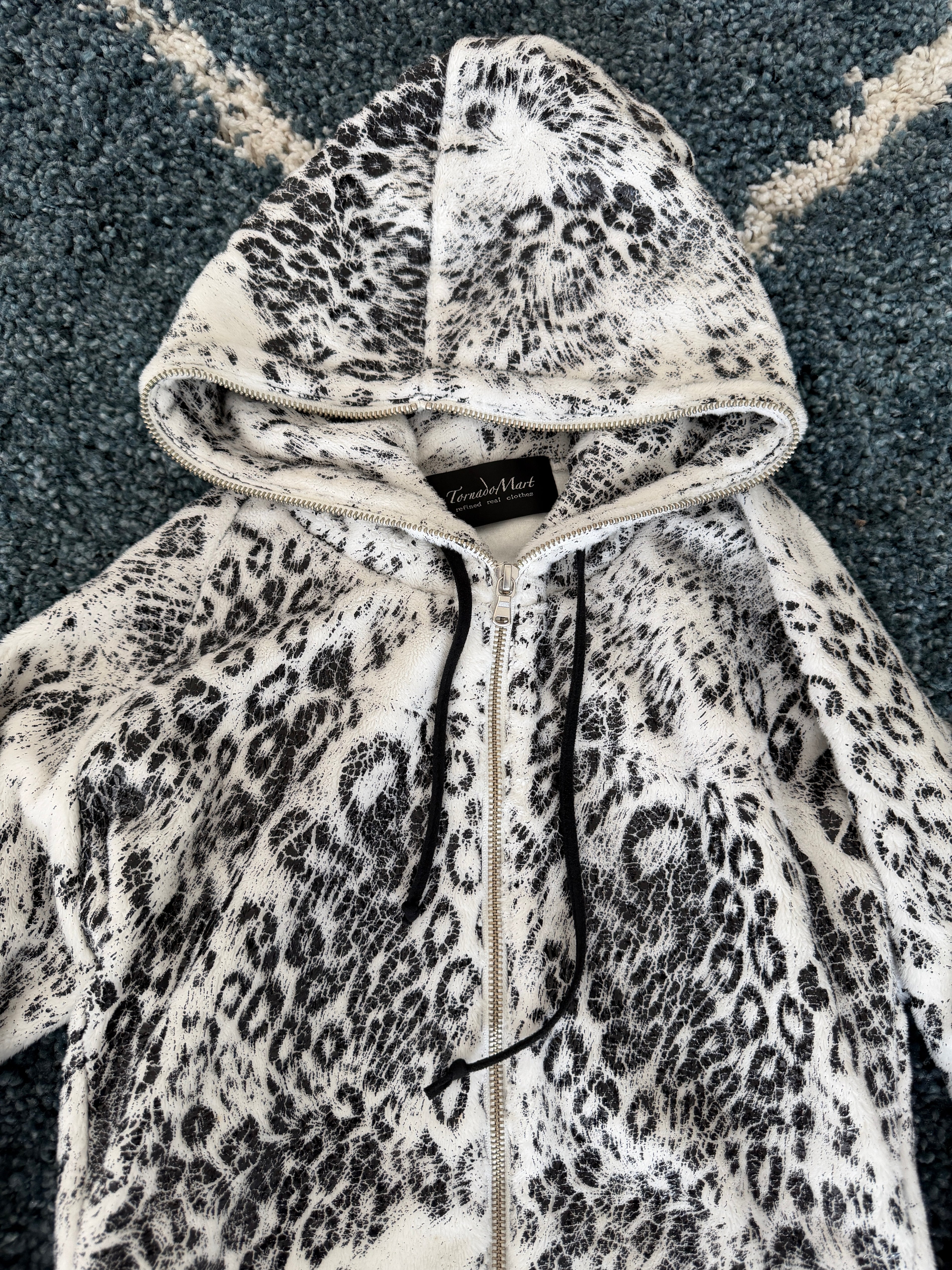 Tornado Mart Micro Fur Leopard full zip jacket