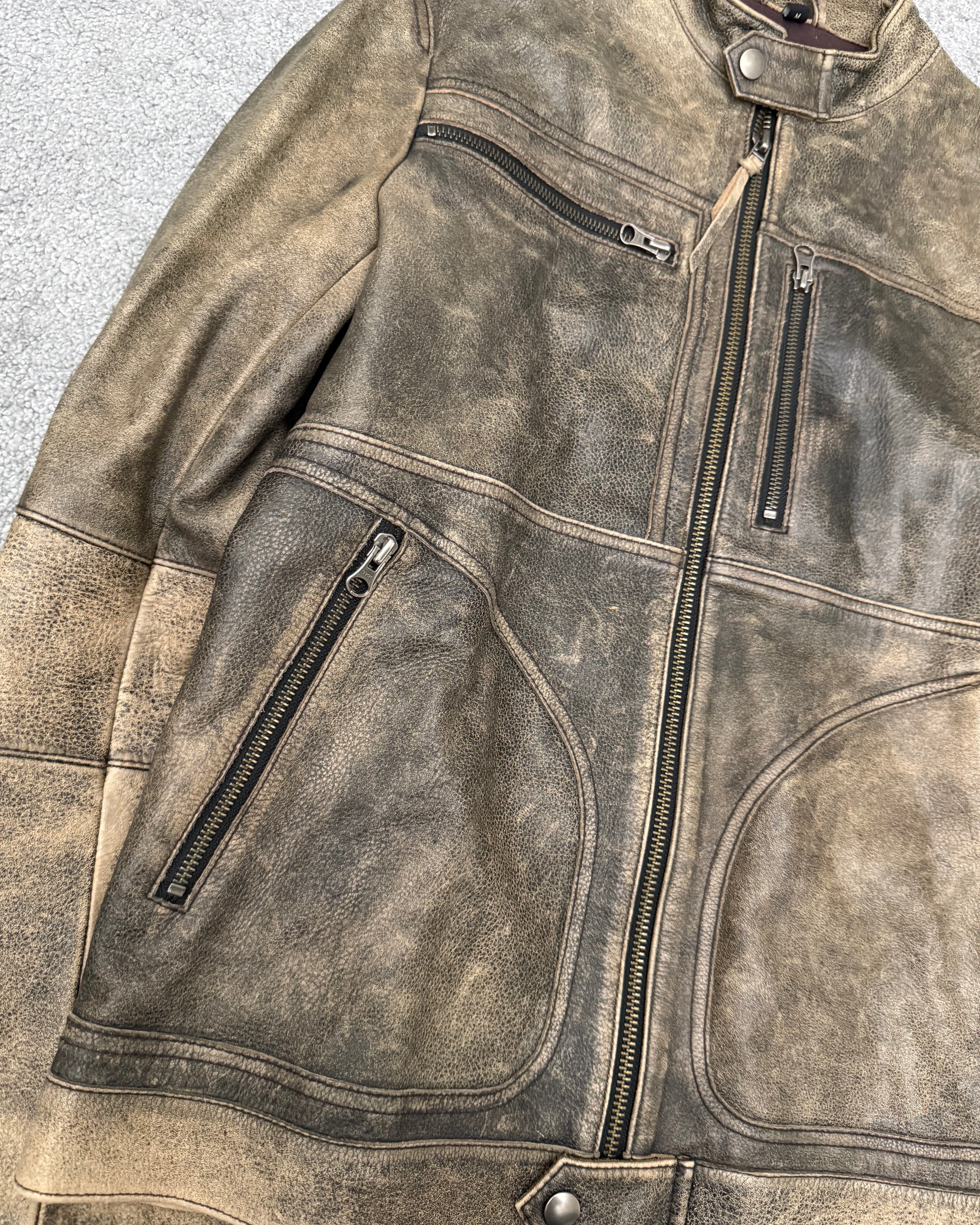 291295 = HOMME multi zip leather rider