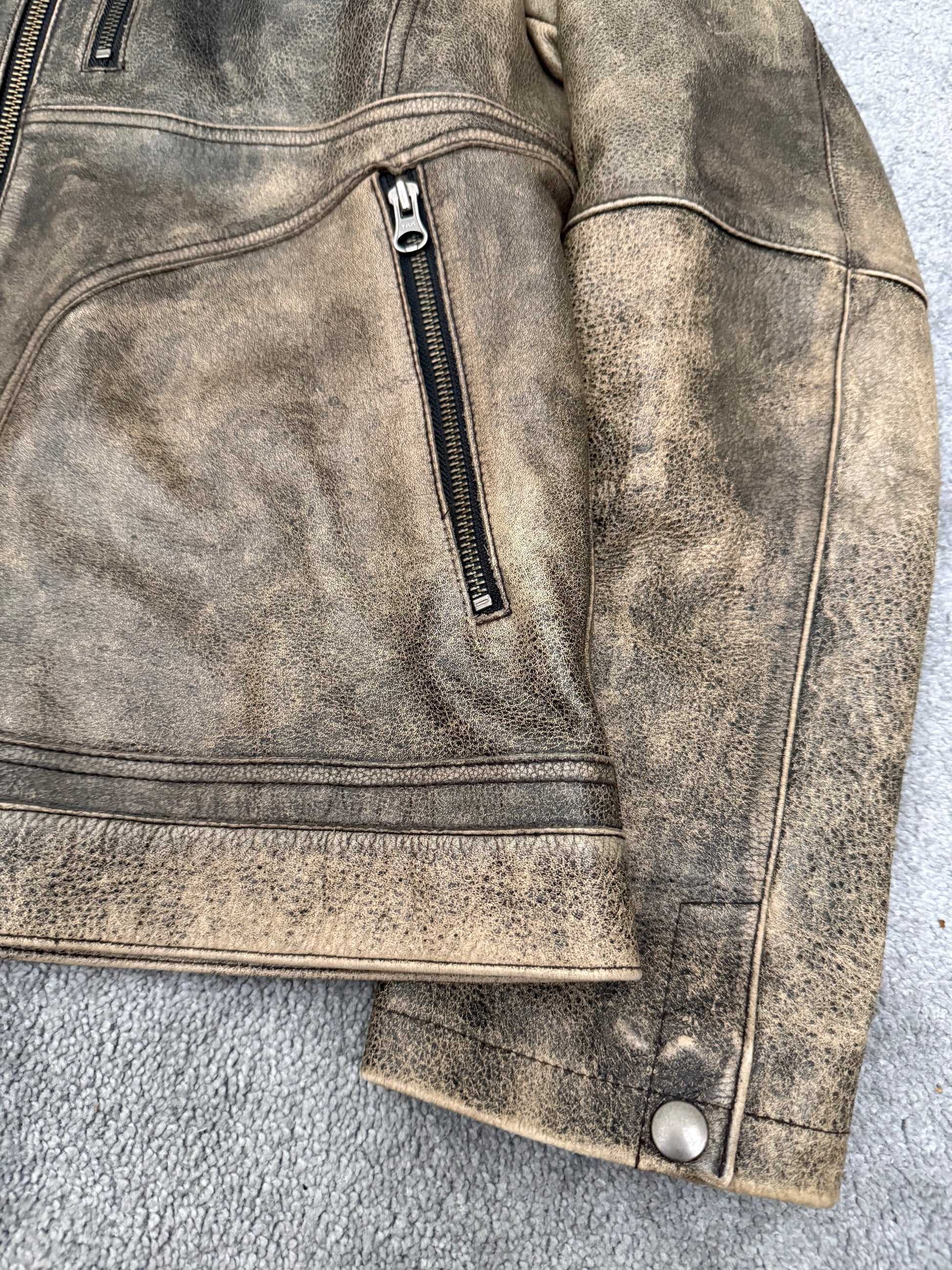 291295 = HOMME multi zip leather rider