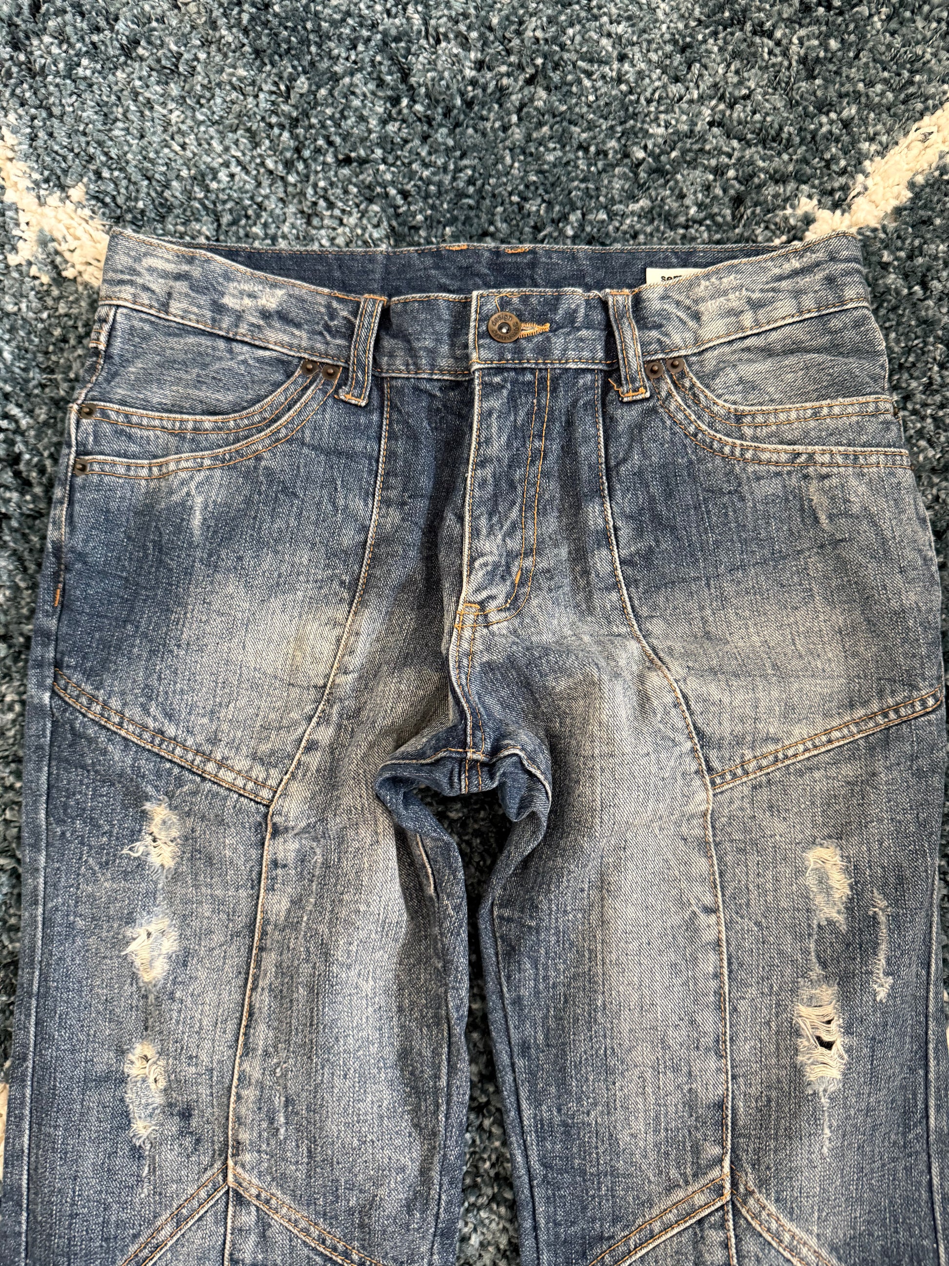 Semantic Design Spiral flared denim