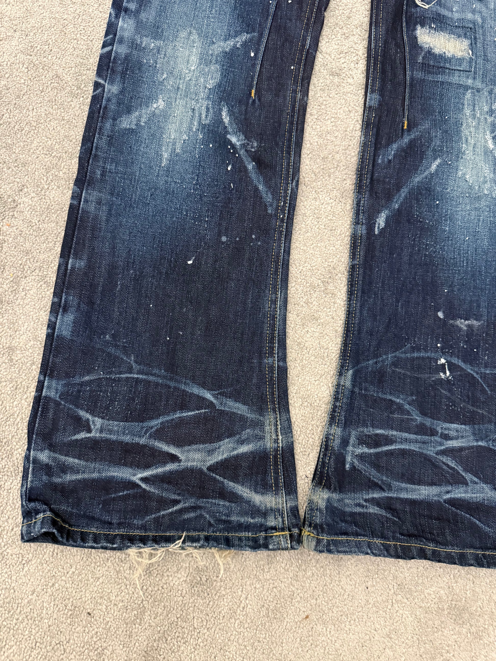 Jack Rose x Luv Maison ocean whisker washed distressed flared Pants