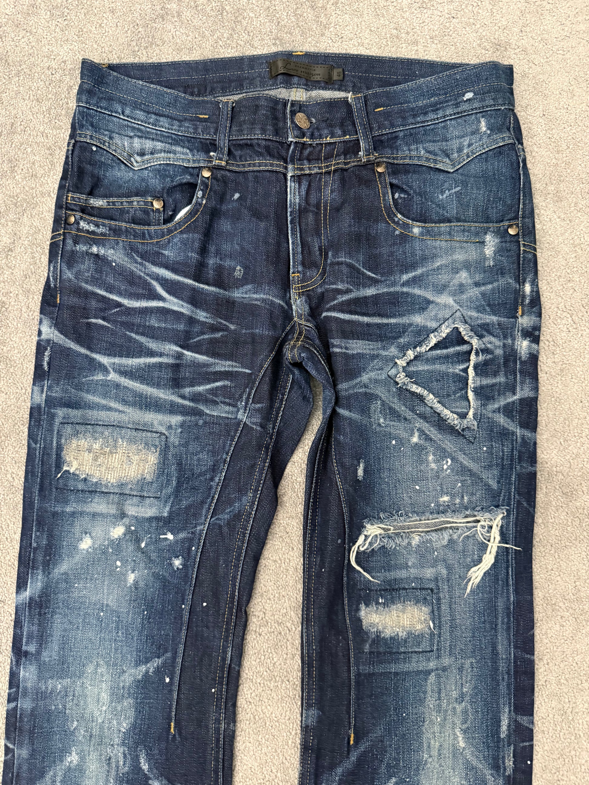 Jack Rose x Luv Maison ocean whisker washed distressed flared Pants