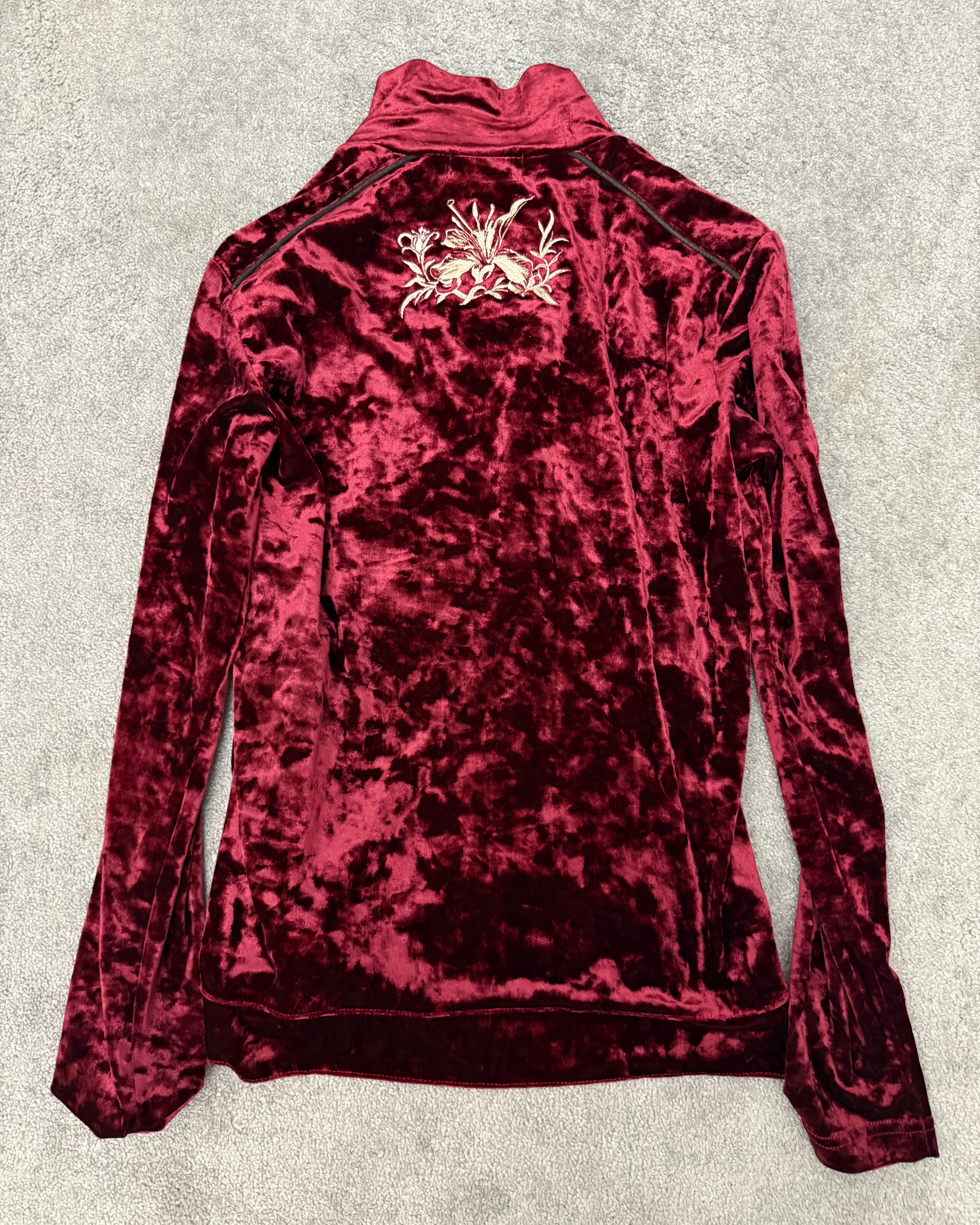 Tornado Mart 00‘s Tribal Embroidery Velour Track Jacket