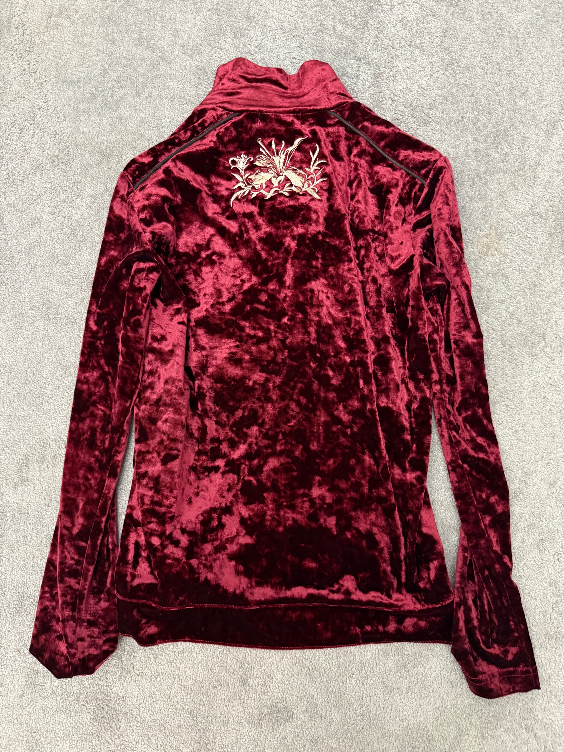 Tornado Mart 00‘s Tribal Embroidery Velour Track Jacket