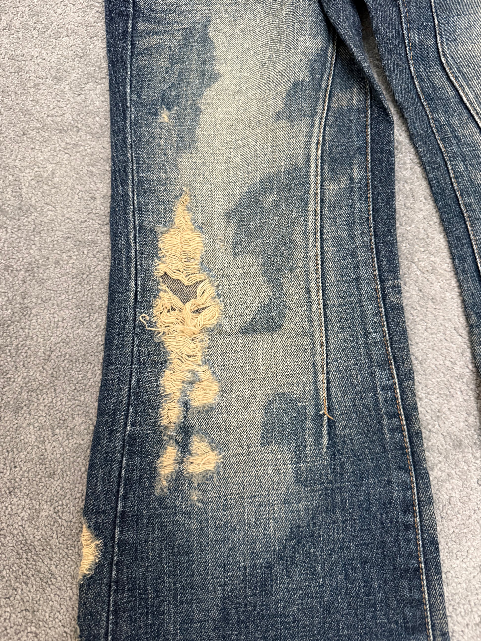 Jack Rose x Luv Maison Distressed splattered flared denim