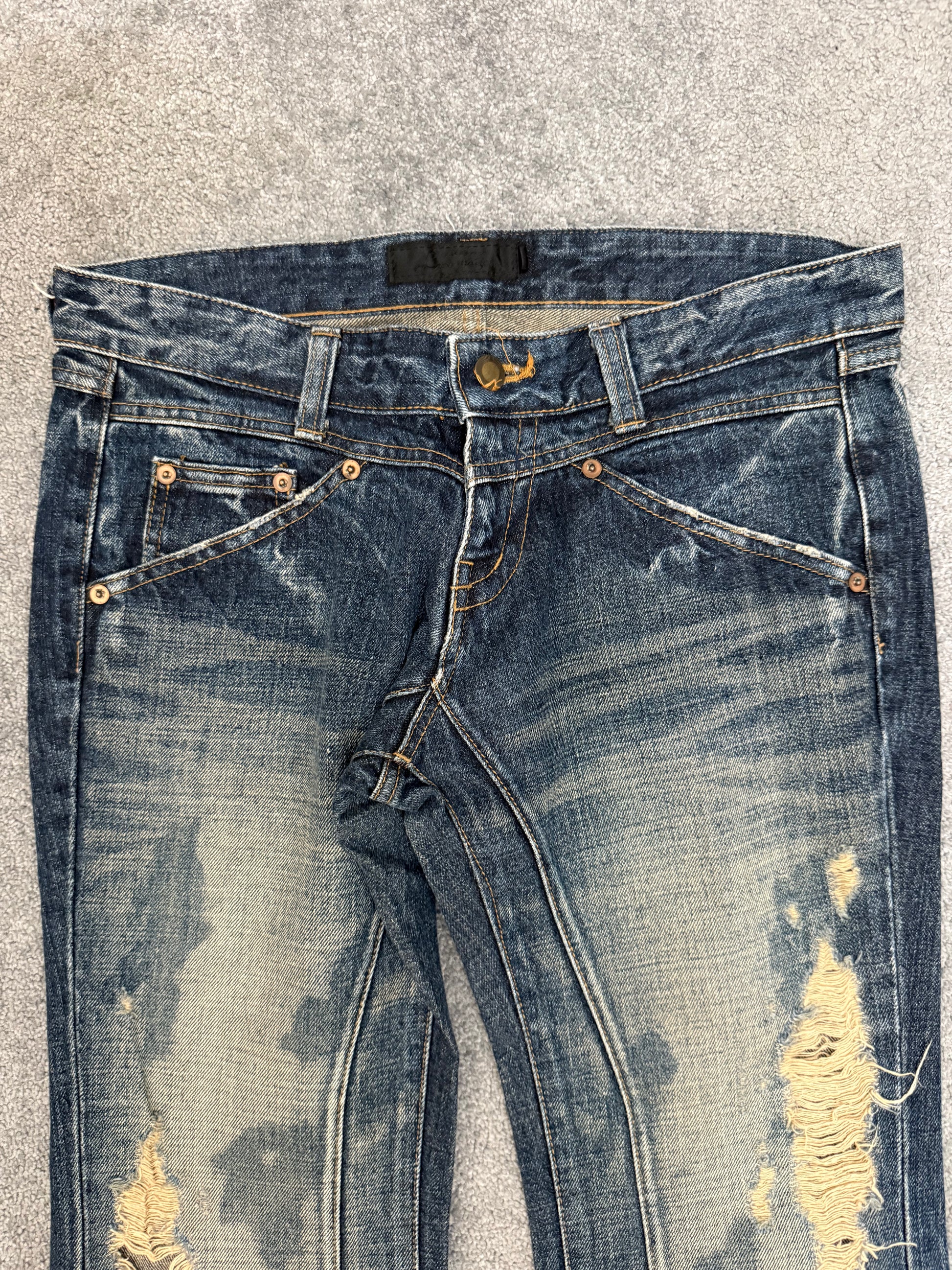 Jack Rose x Luv Maison Distressed splattered flared denim