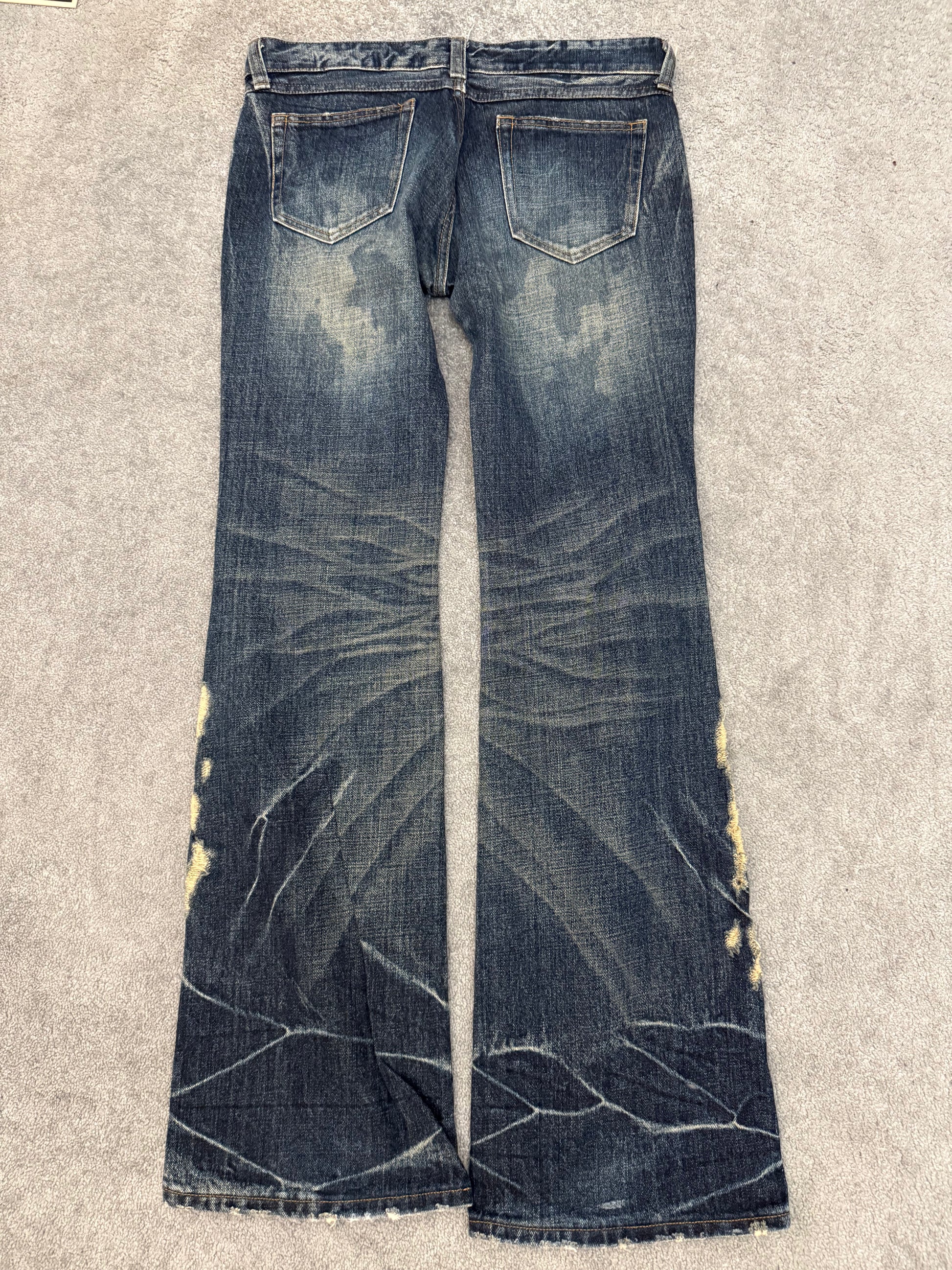 Jack Rose x Luv Maison Distressed splattered flared denim