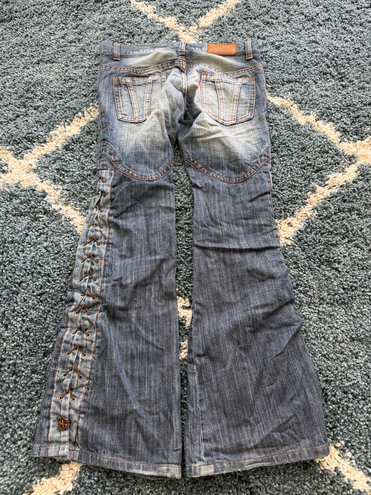 Tornado Mart Laced Up Flared Pants