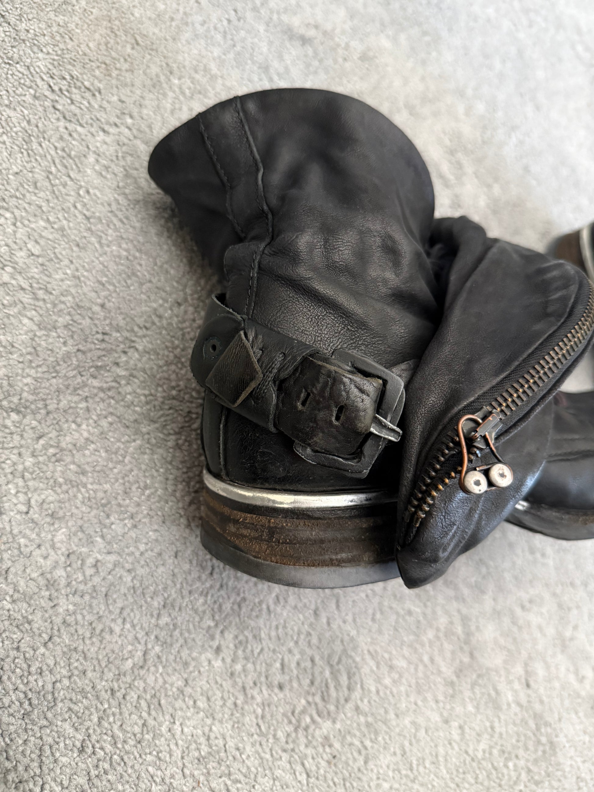 A.S 98 foldable snakeskin detachable buckled boots