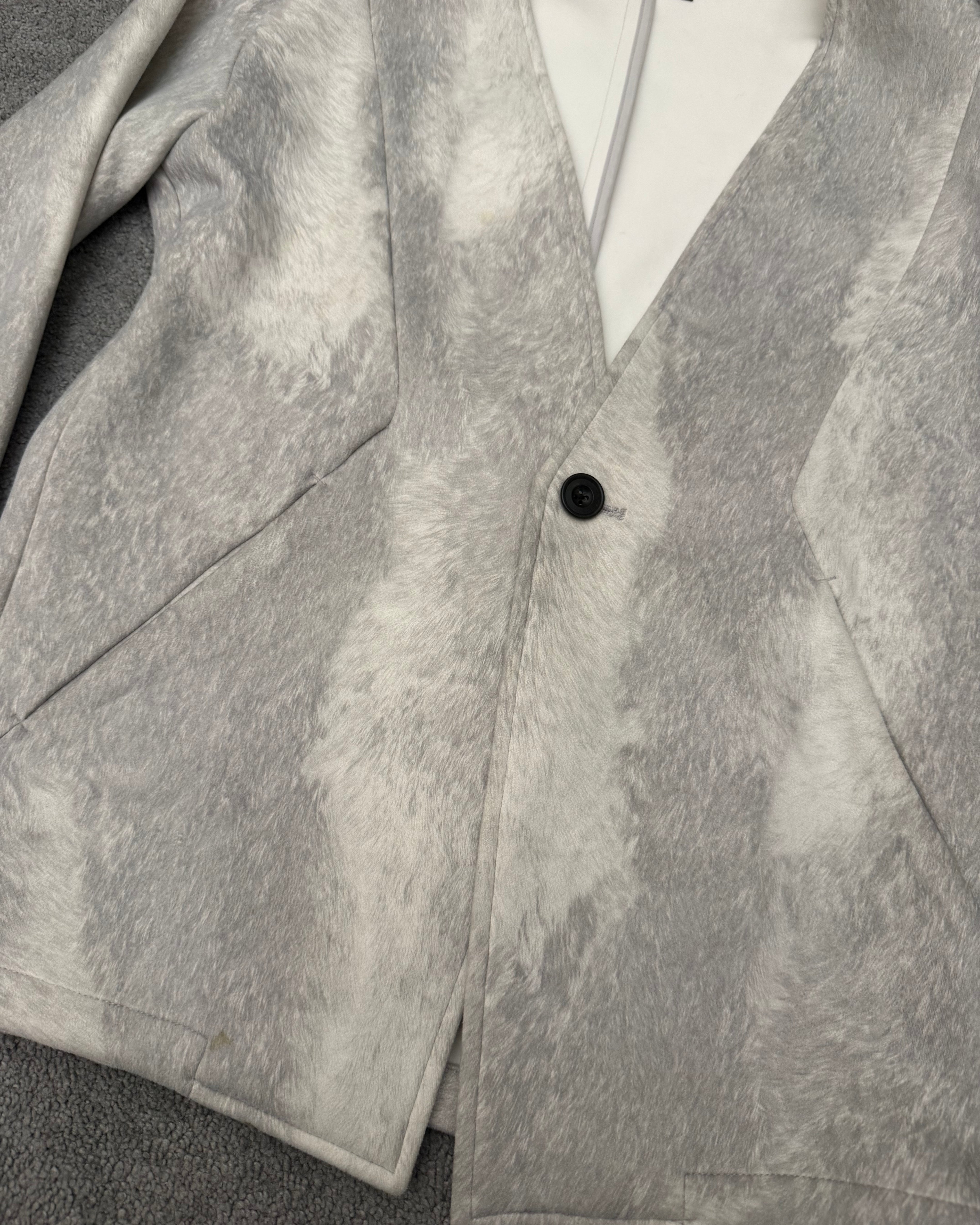 Tornado Mart white wolf suede blazer