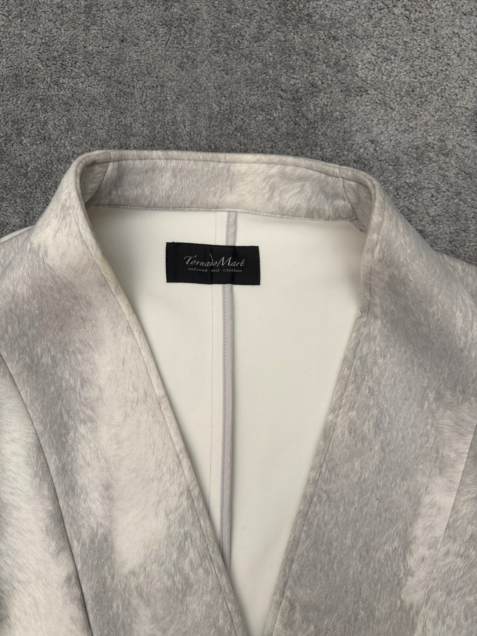 Tornado Mart white wolf suede blazer