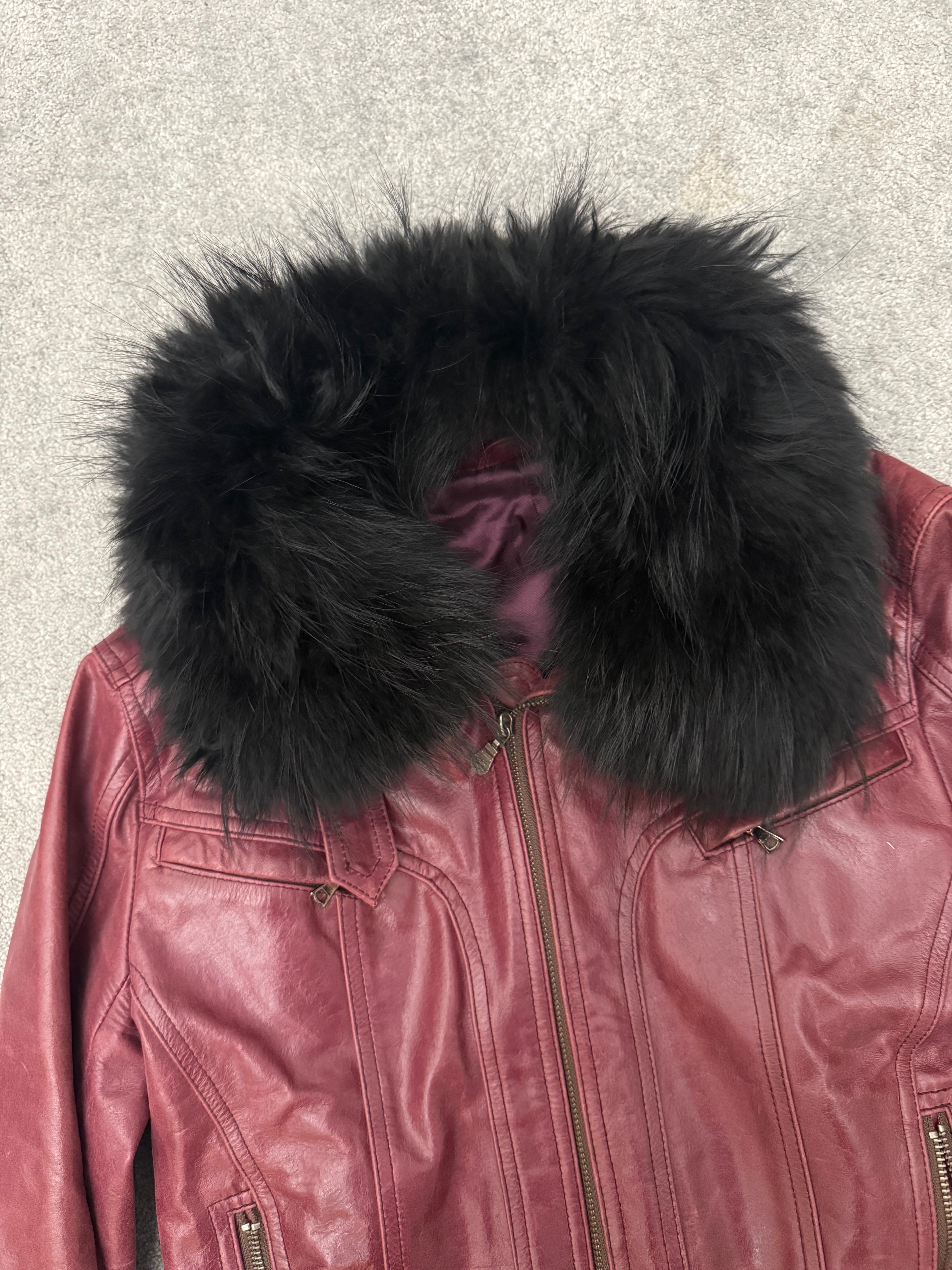 Tornado Mart Bordeux detachable fur leather jacket