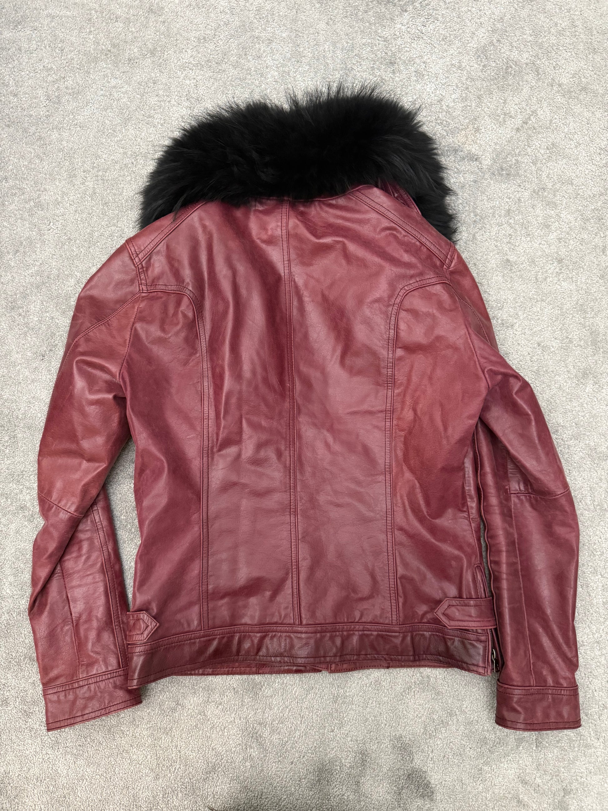 Tornado Mart Bordeux detachable fur leather jacket