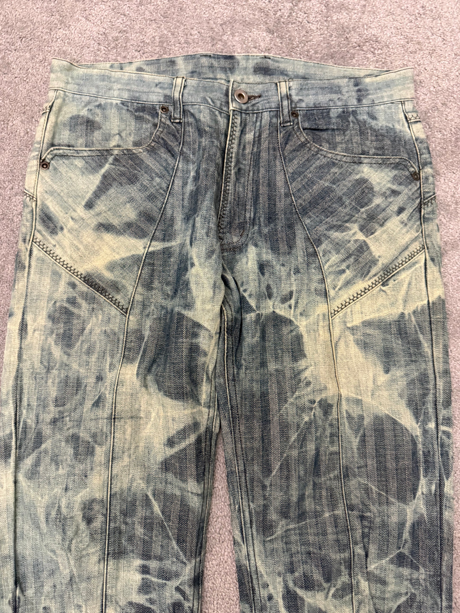 Rupert Ocean Blue Back Zip Flared Denim