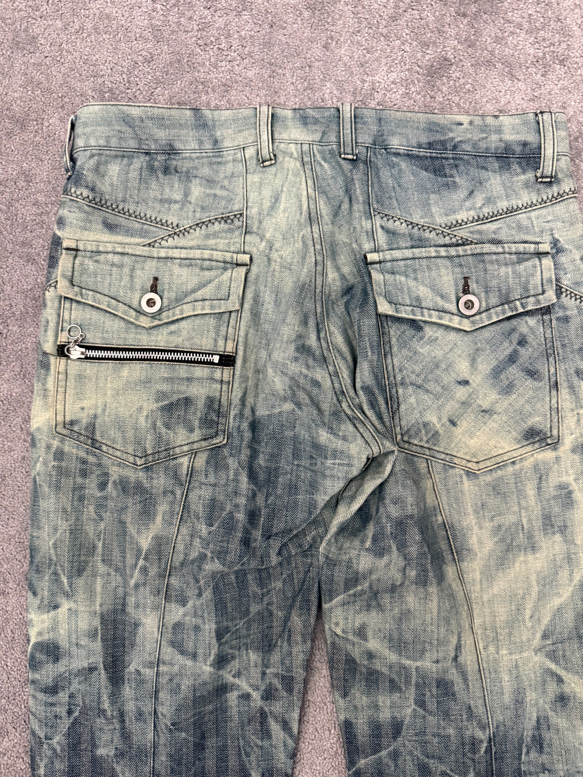 Rupert Ocean Blue Back Zip Flared Denim