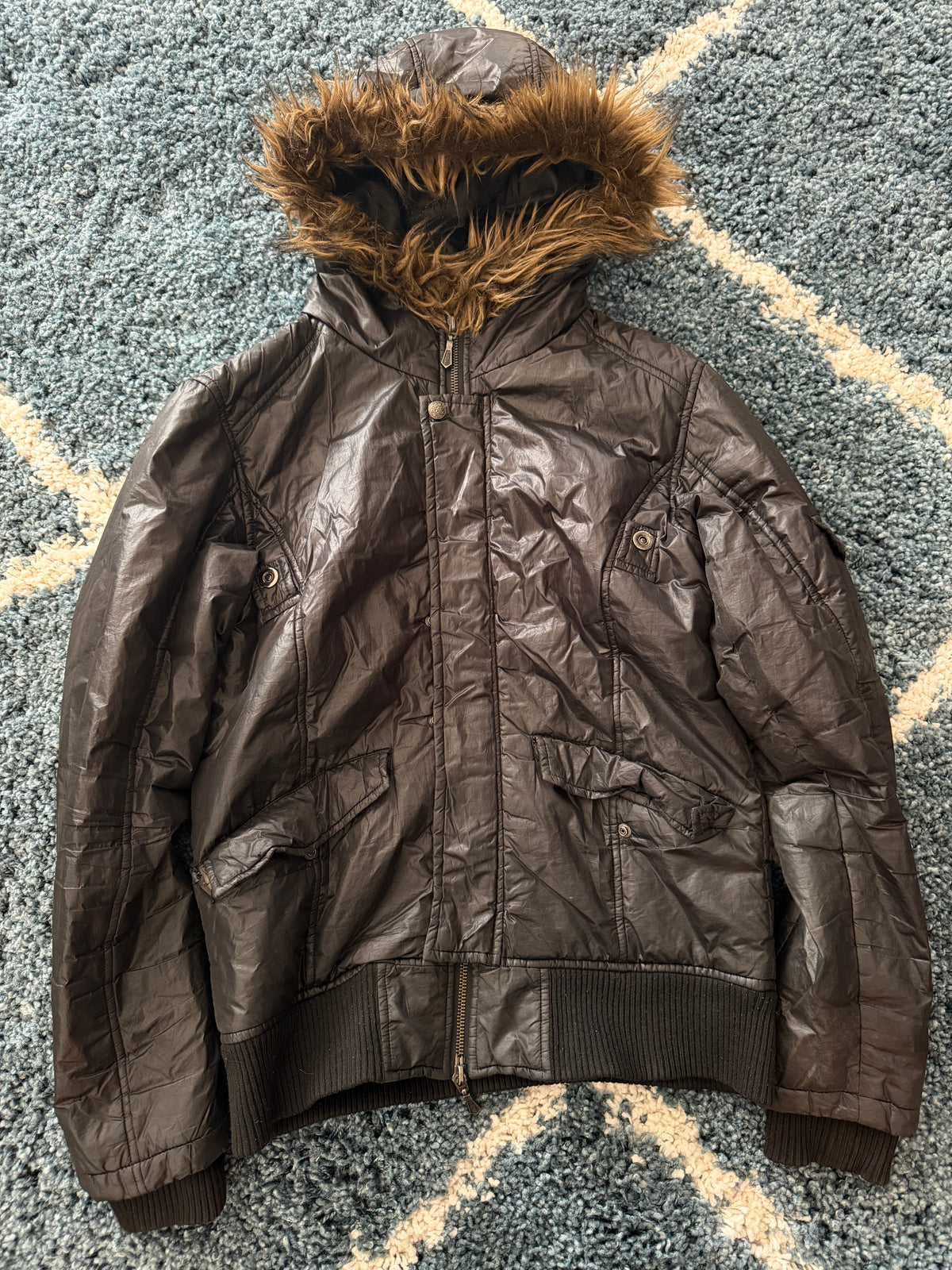 Midas Tribal Embroidery Poem Puffer Jacket