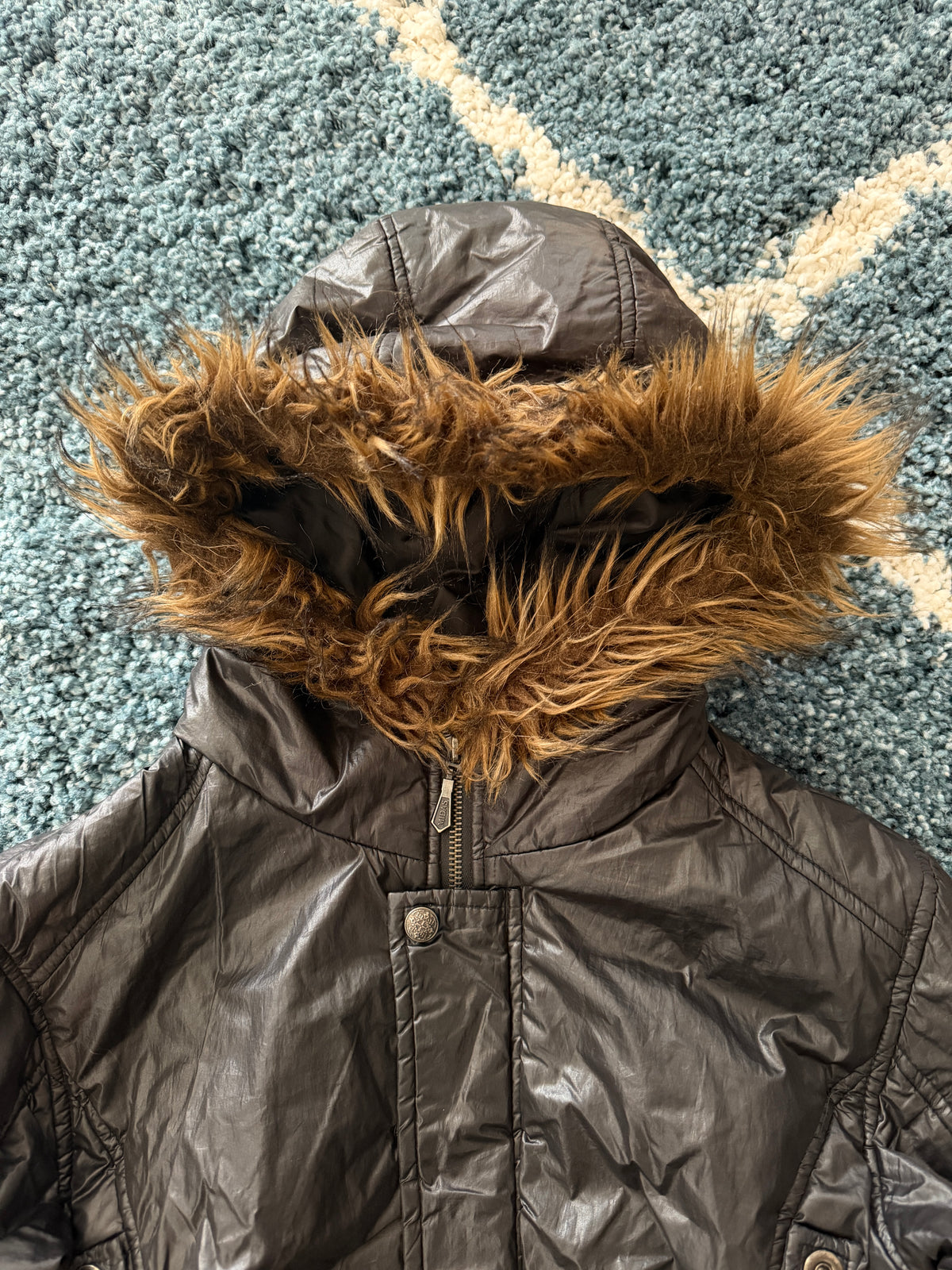 Midas Tribal Embroidery Poem Puffer Jacket