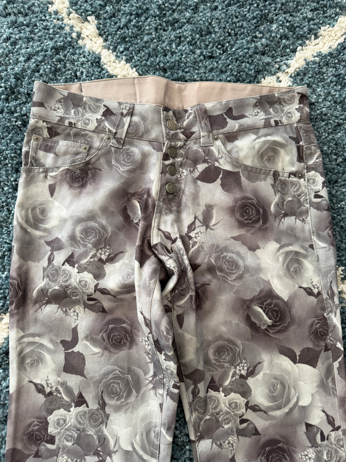 Tornado Mart Rose Velour Bell Bottom Pants
