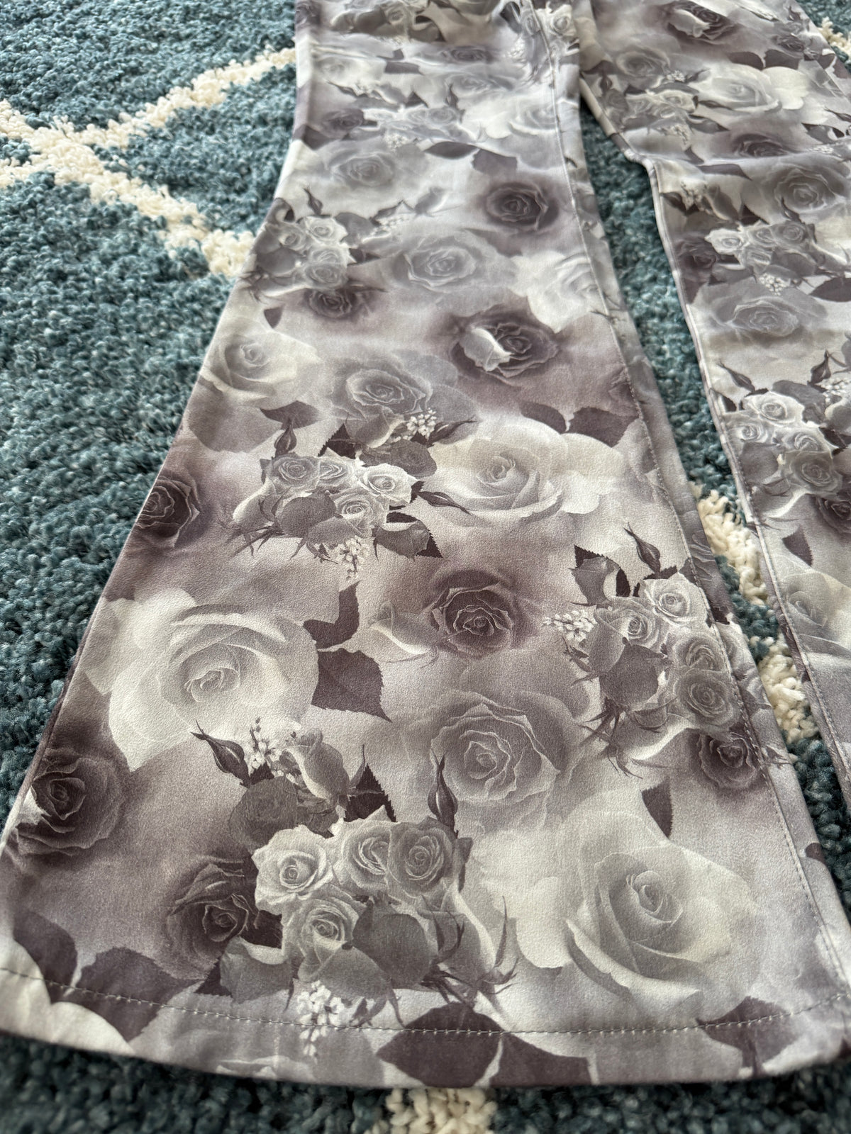 Tornado Mart Rose Velour Bell Bottom Pants