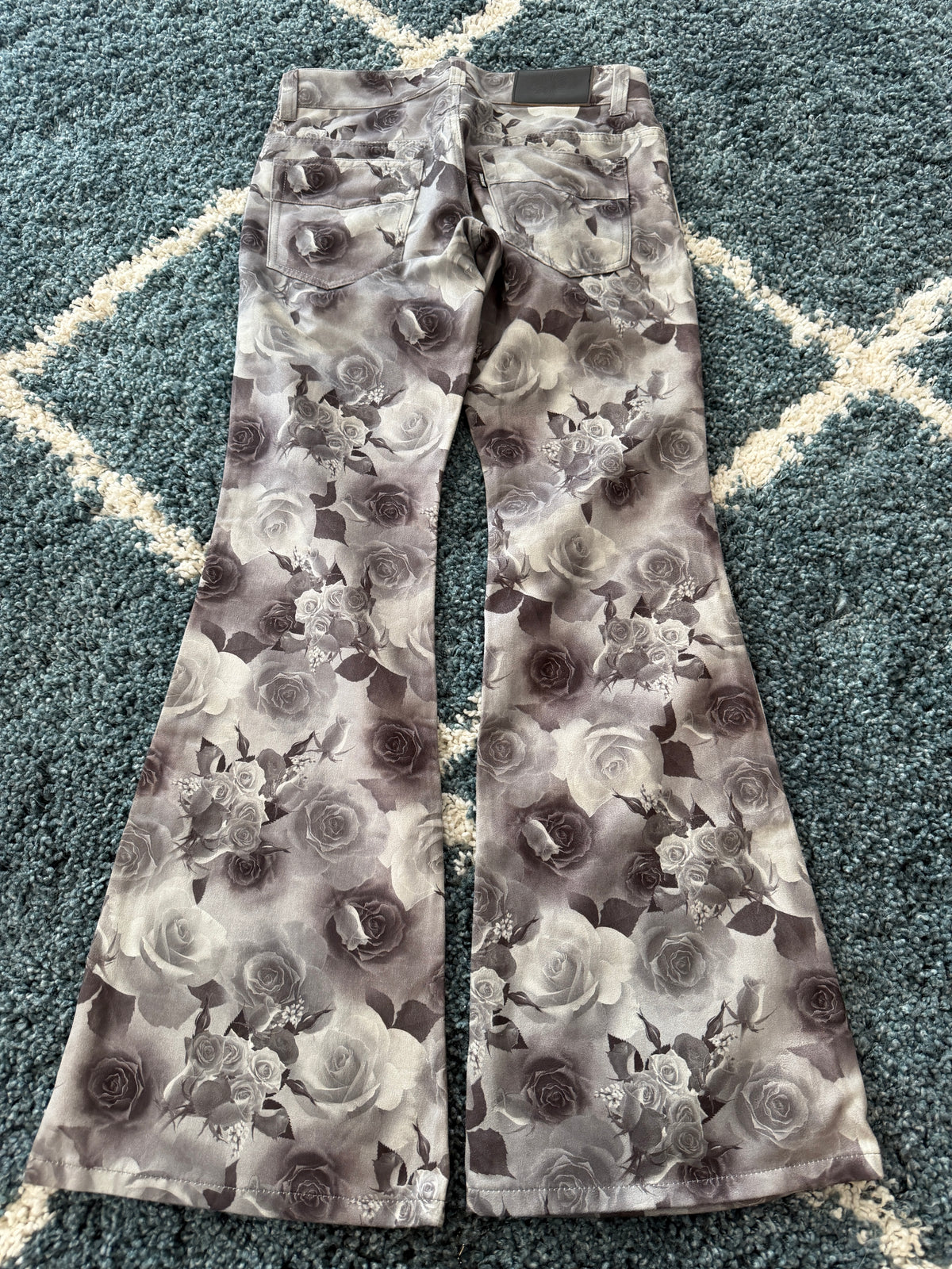 Tornado Mart Rose Velour Bell Bottom Pants