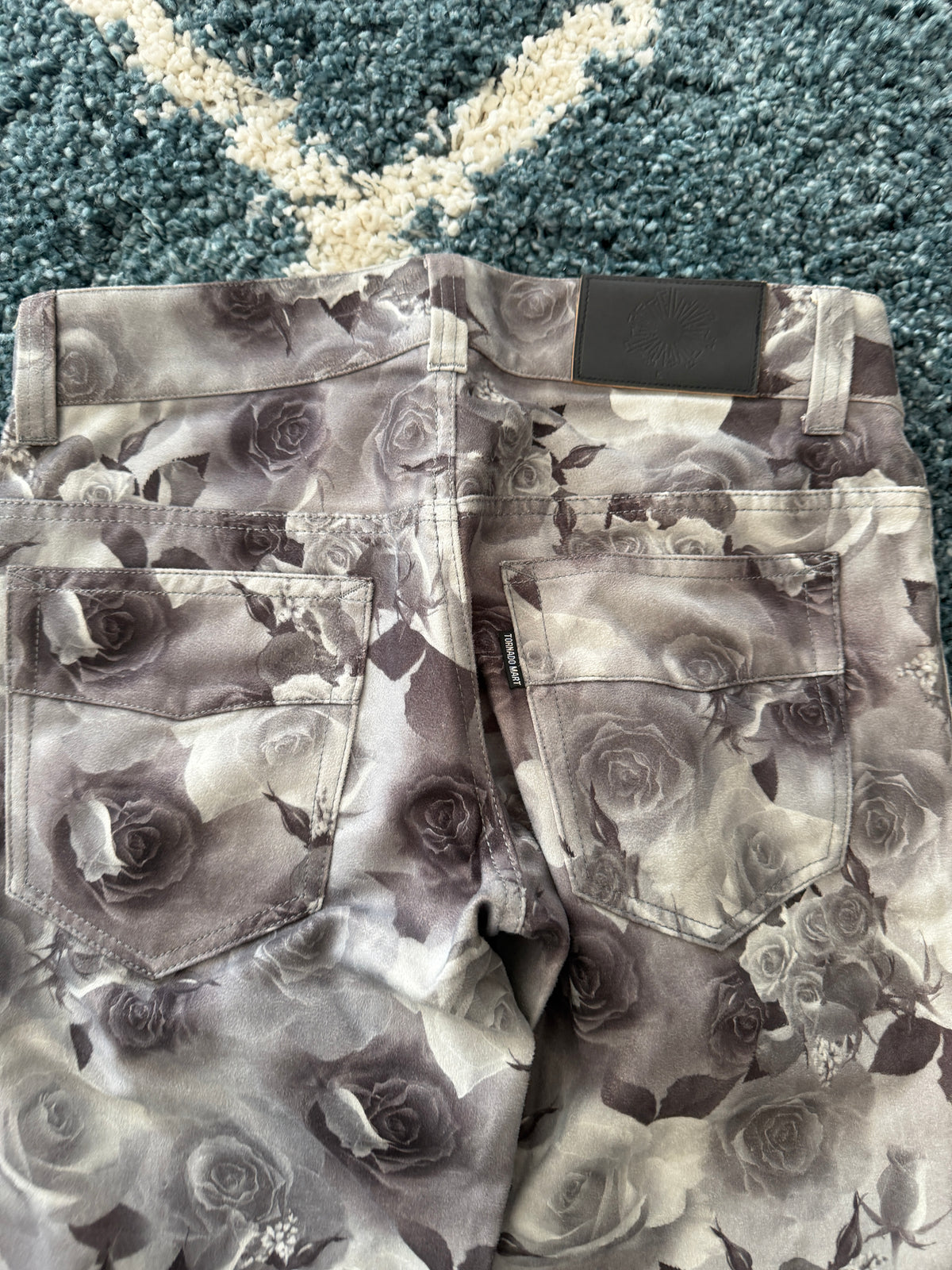 Tornado Mart Rose Velour Bell Bottom Pants