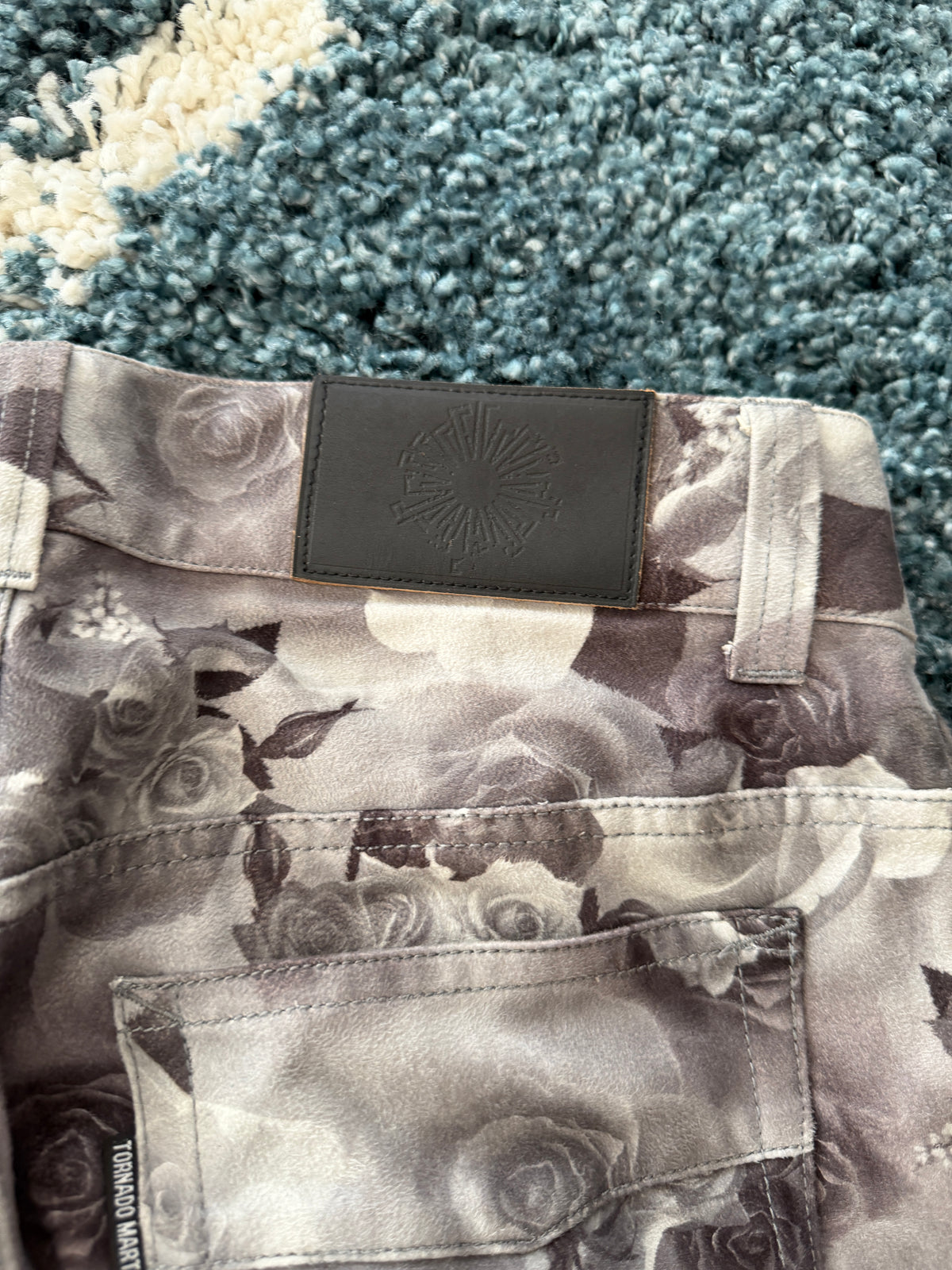Tornado Mart Rose Velour Bell Bottom Pants