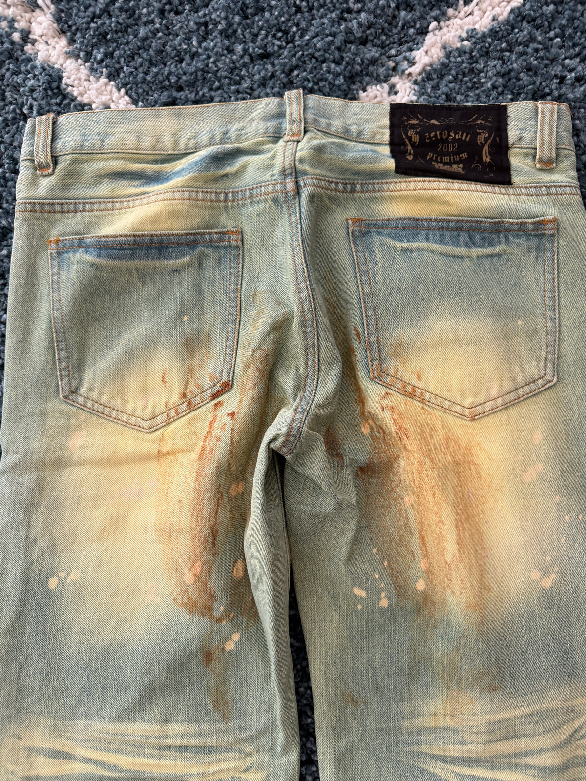 Zero sail toxic acid splattered distressed pants