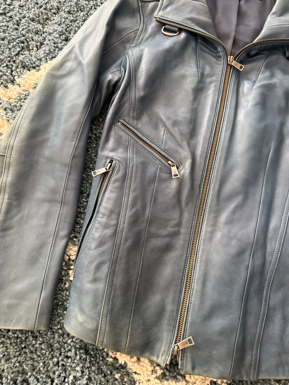 Schlussel Deep Sea Belted Leather Jacket