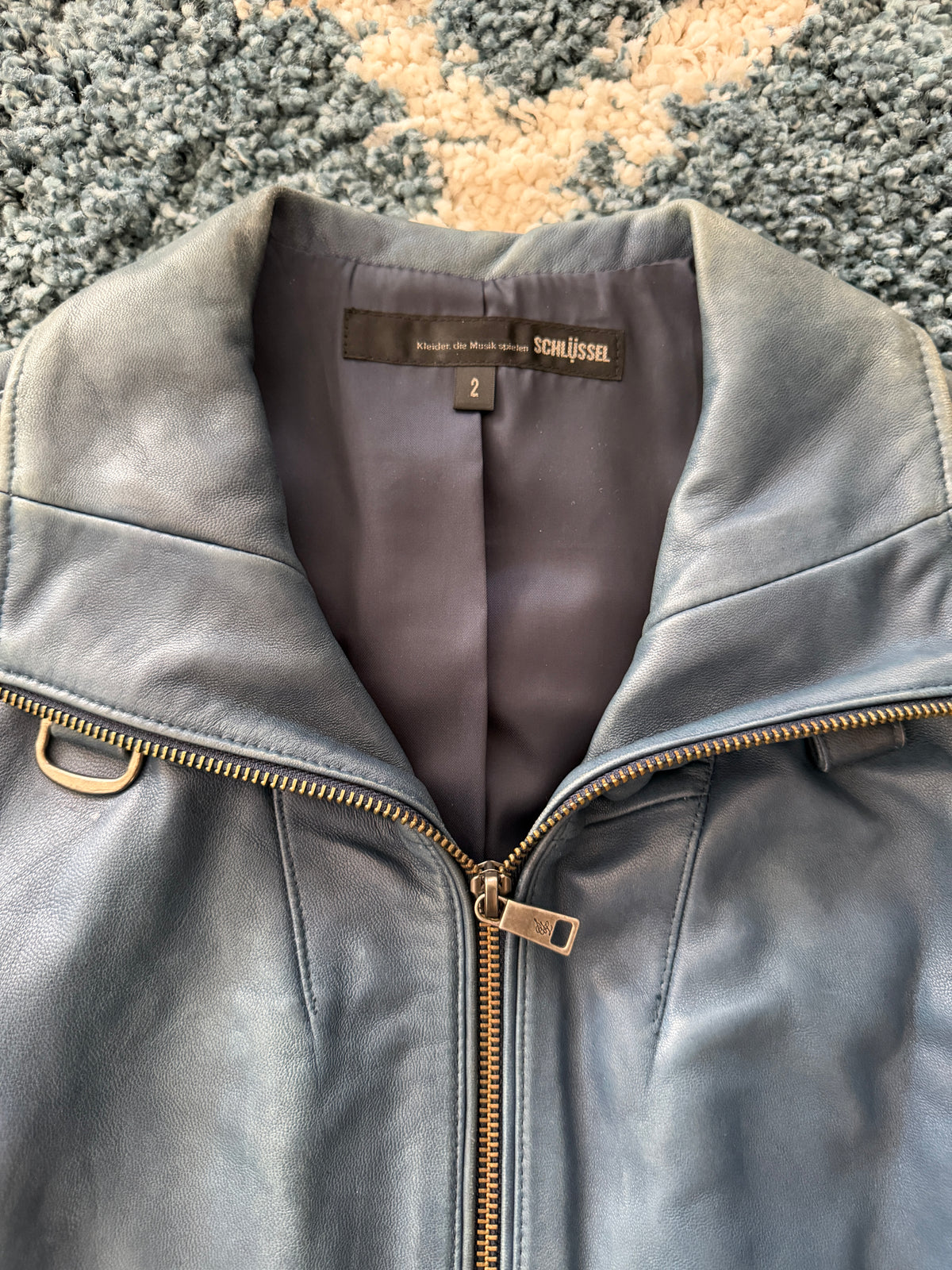 Schlussel Deep Sea Belted Leather Jacket