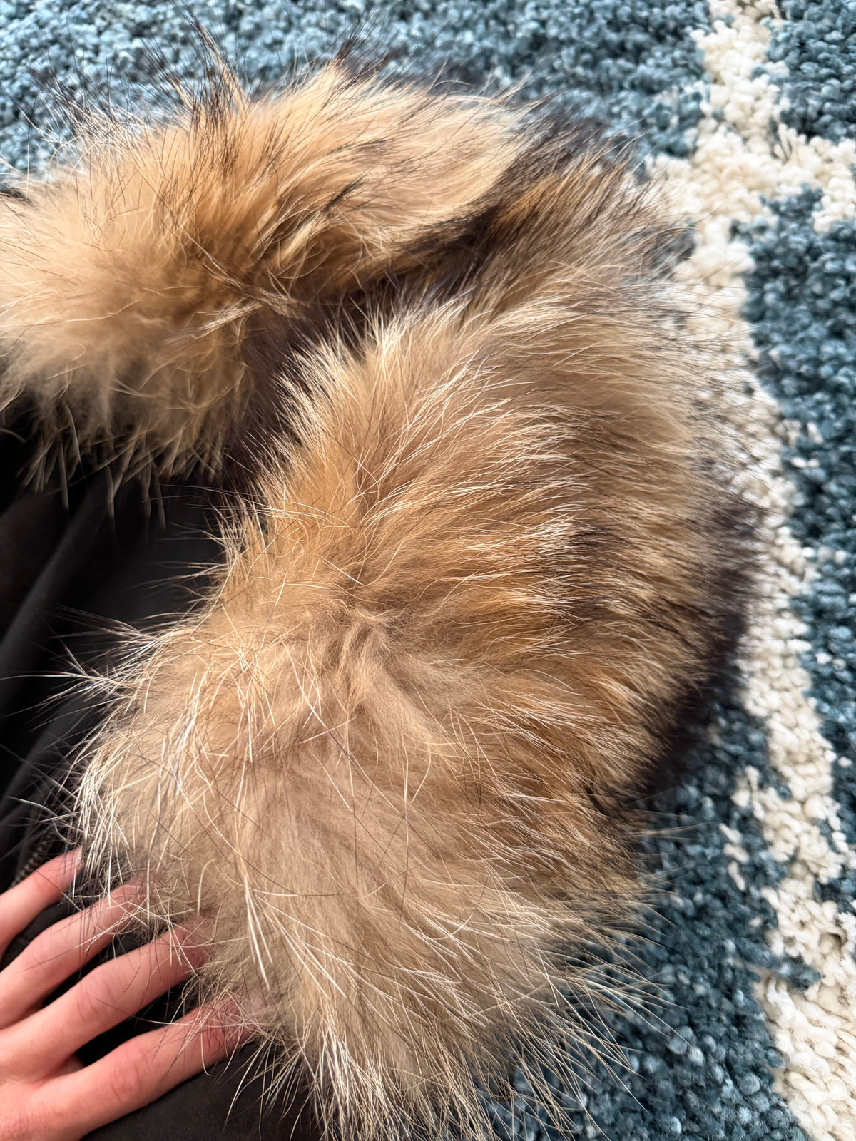 Luca Tram Detachable Fox Fur Double Rider Suede Jacket