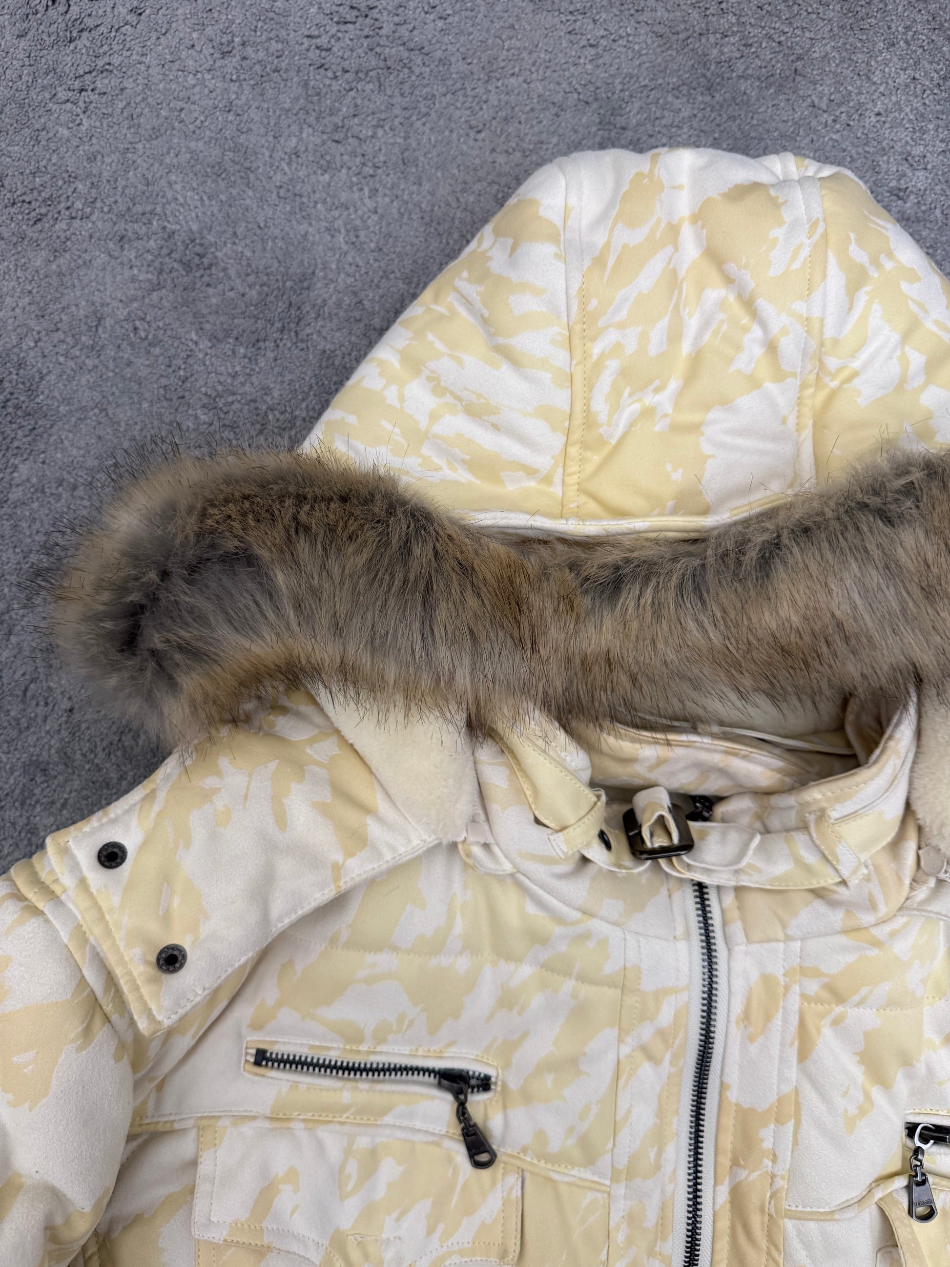 SUPER RARE SIZE In the attic yellow mamba detachable fur puffer jacket