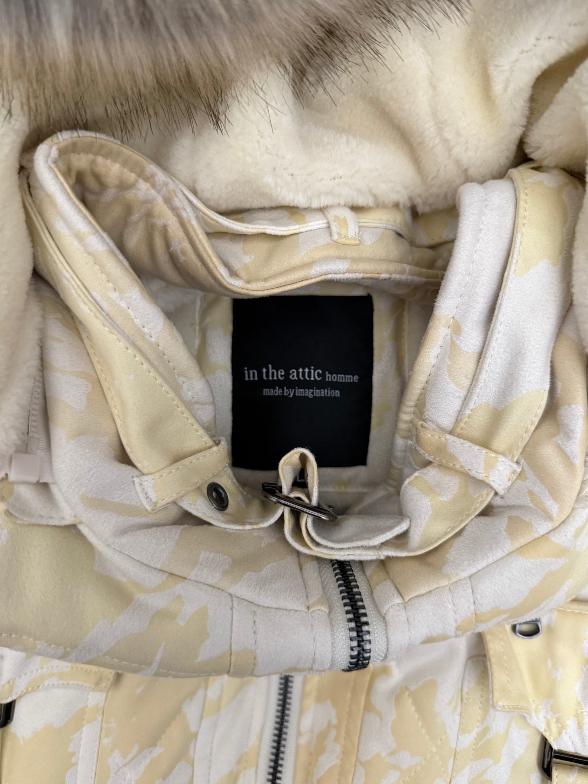 SUPER RARE SIZE In the attic yellow mamba detachable fur puffer jacket