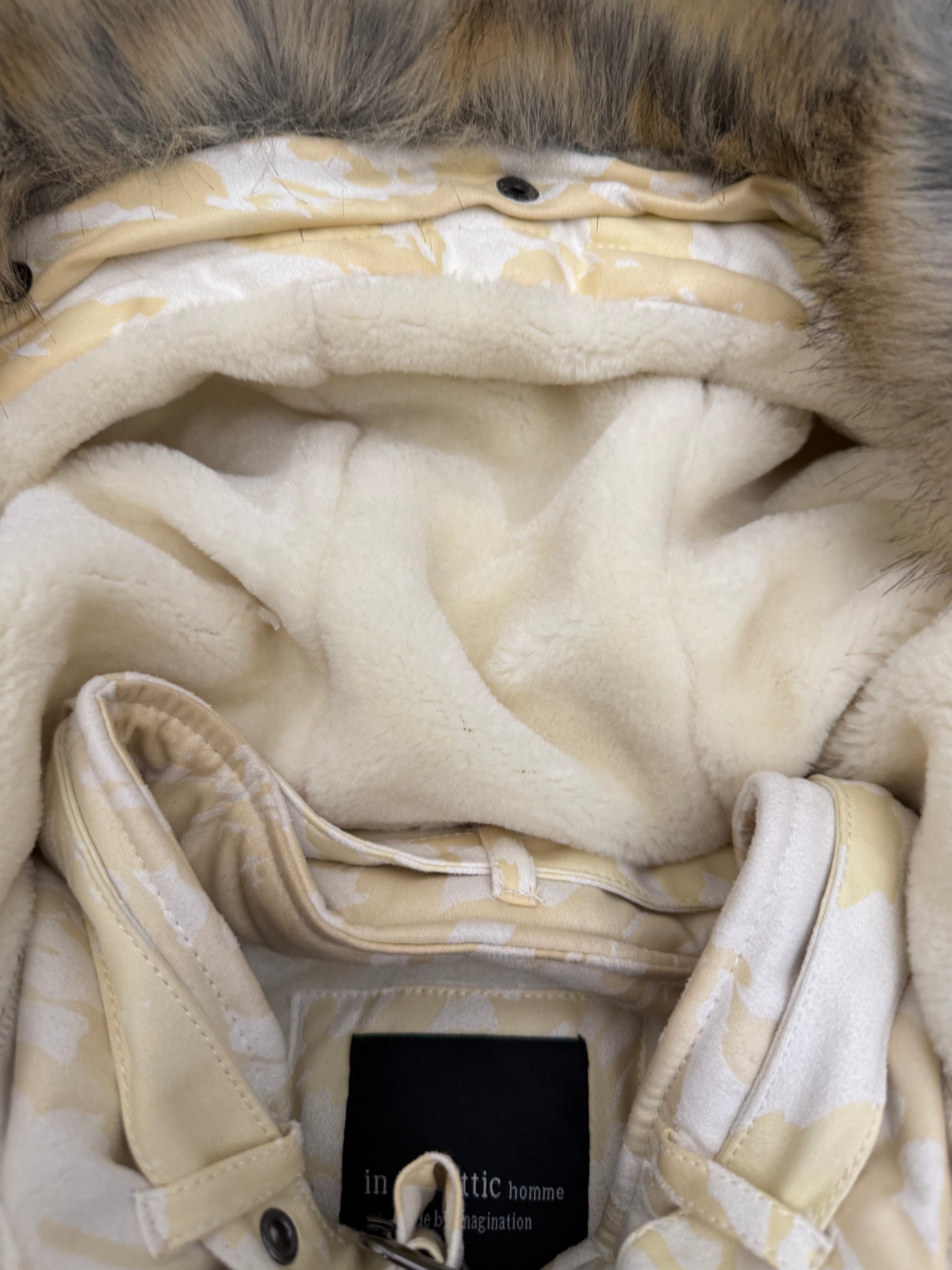 SUPER RARE SIZE In the attic yellow mamba detachable fur puffer jacket