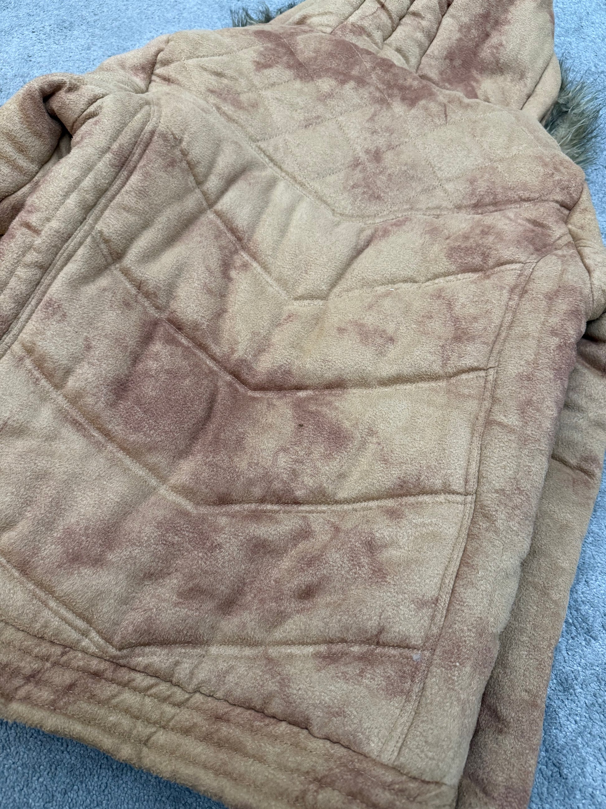 In The Attic Micro Suede Detachable Fur Puffer Jacket