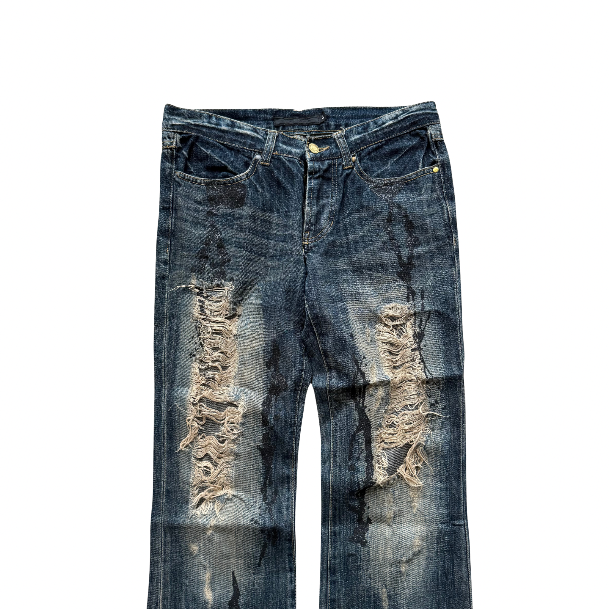 FUGA painted distressed denim