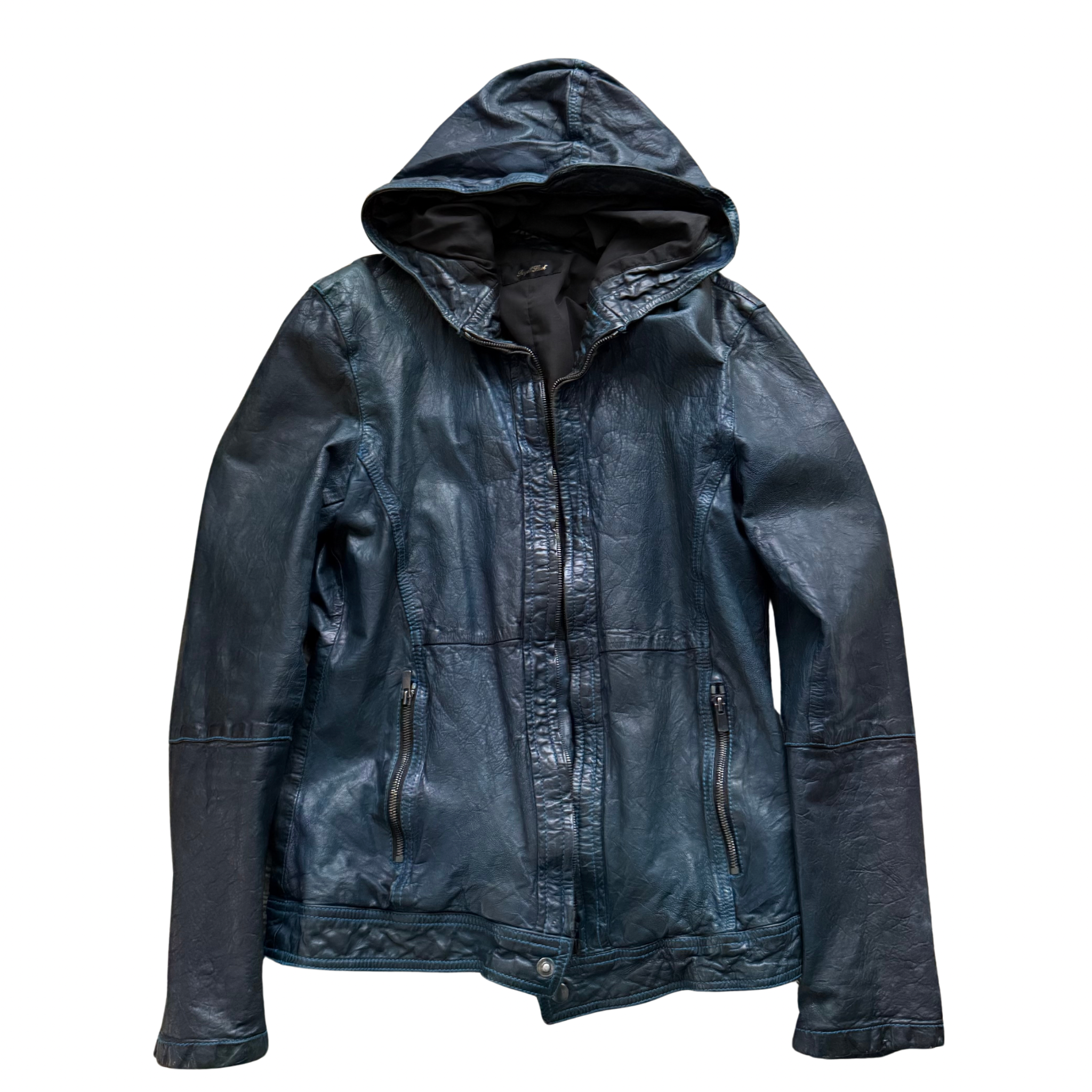 Royal Flash Hooded Leather Jacket