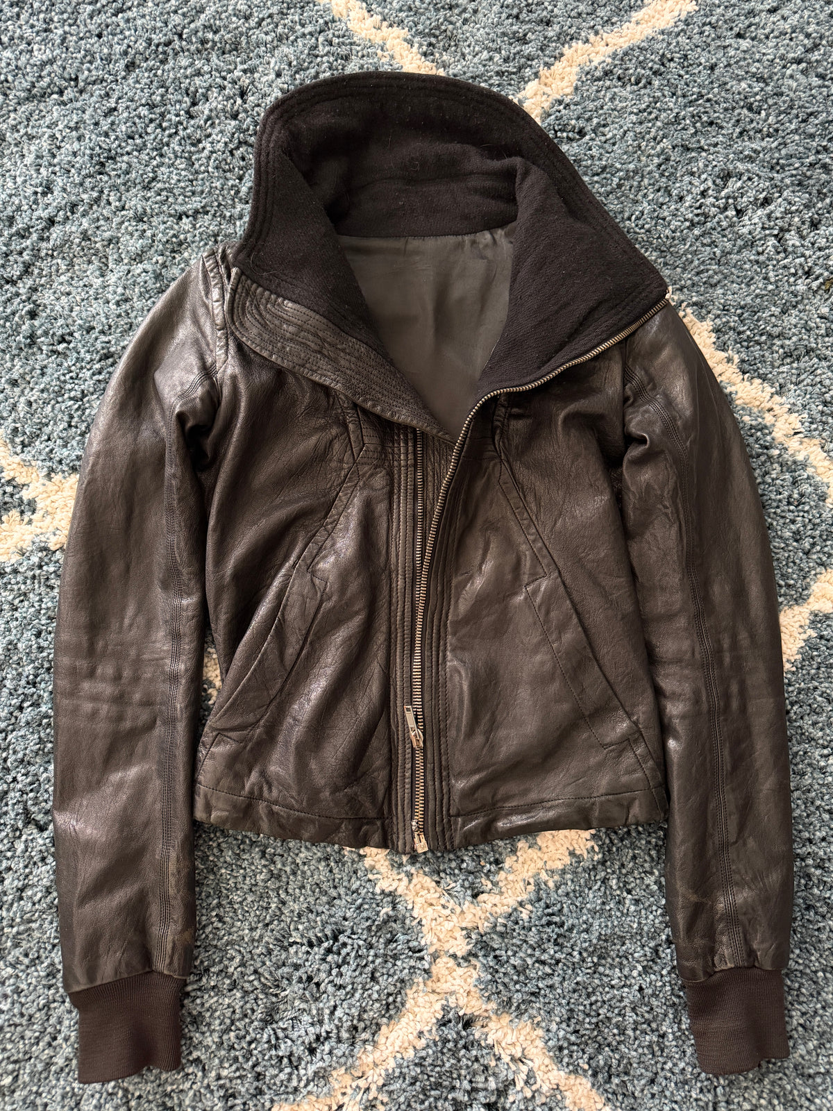 AW/08 Rick Owens Maga High-Neck Leather Jacket (46)