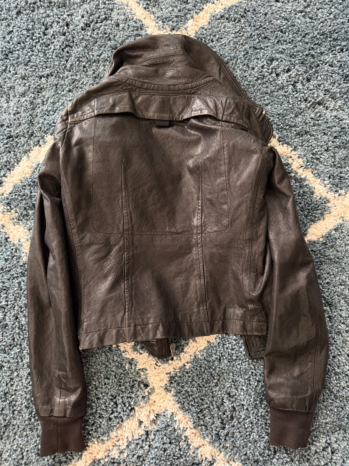 AW/08 Rick Owens Maga High-Neck Leather Jacket (46)