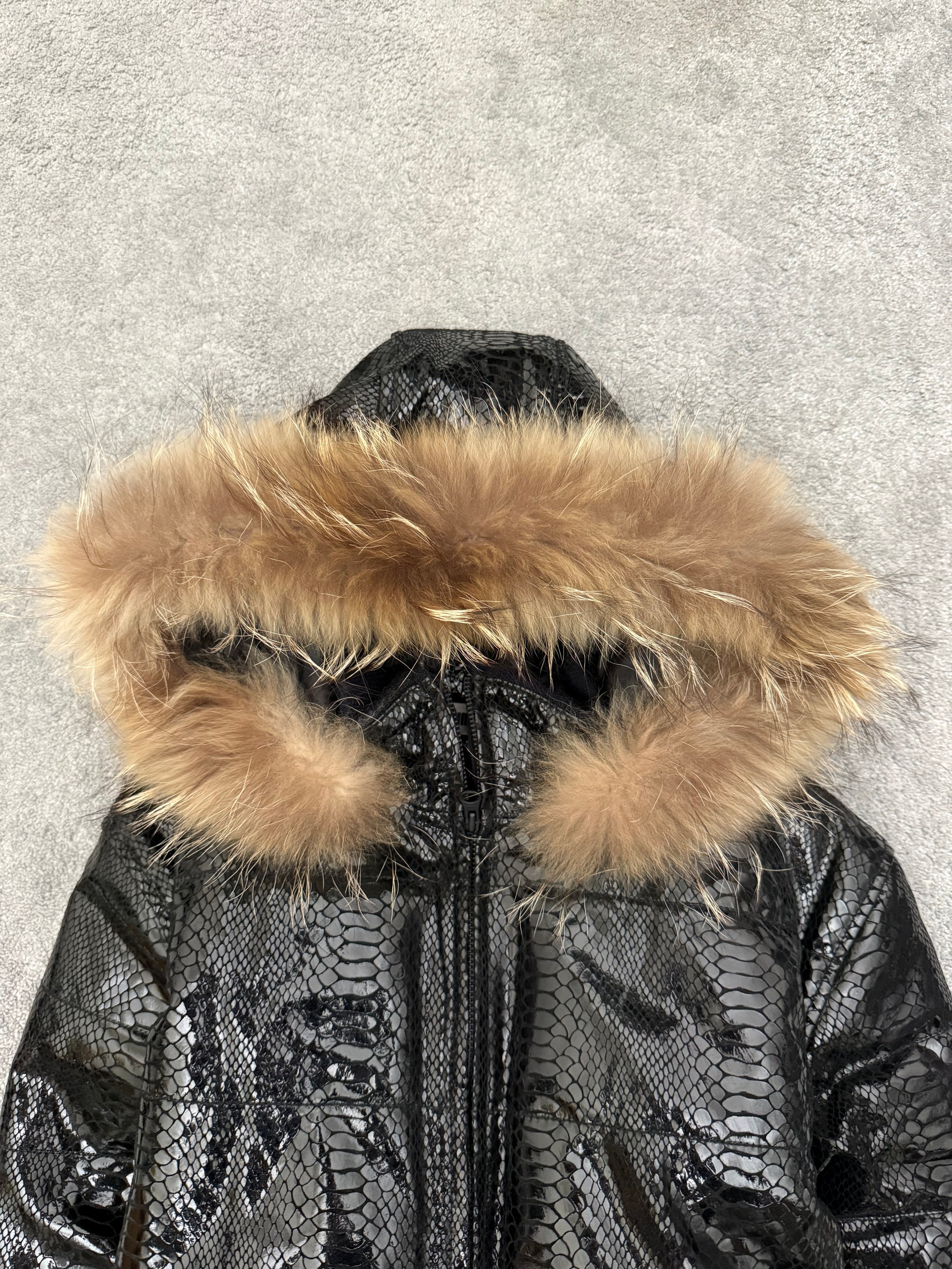 Numerozero pig leather snakeskin puffer fur Jacket