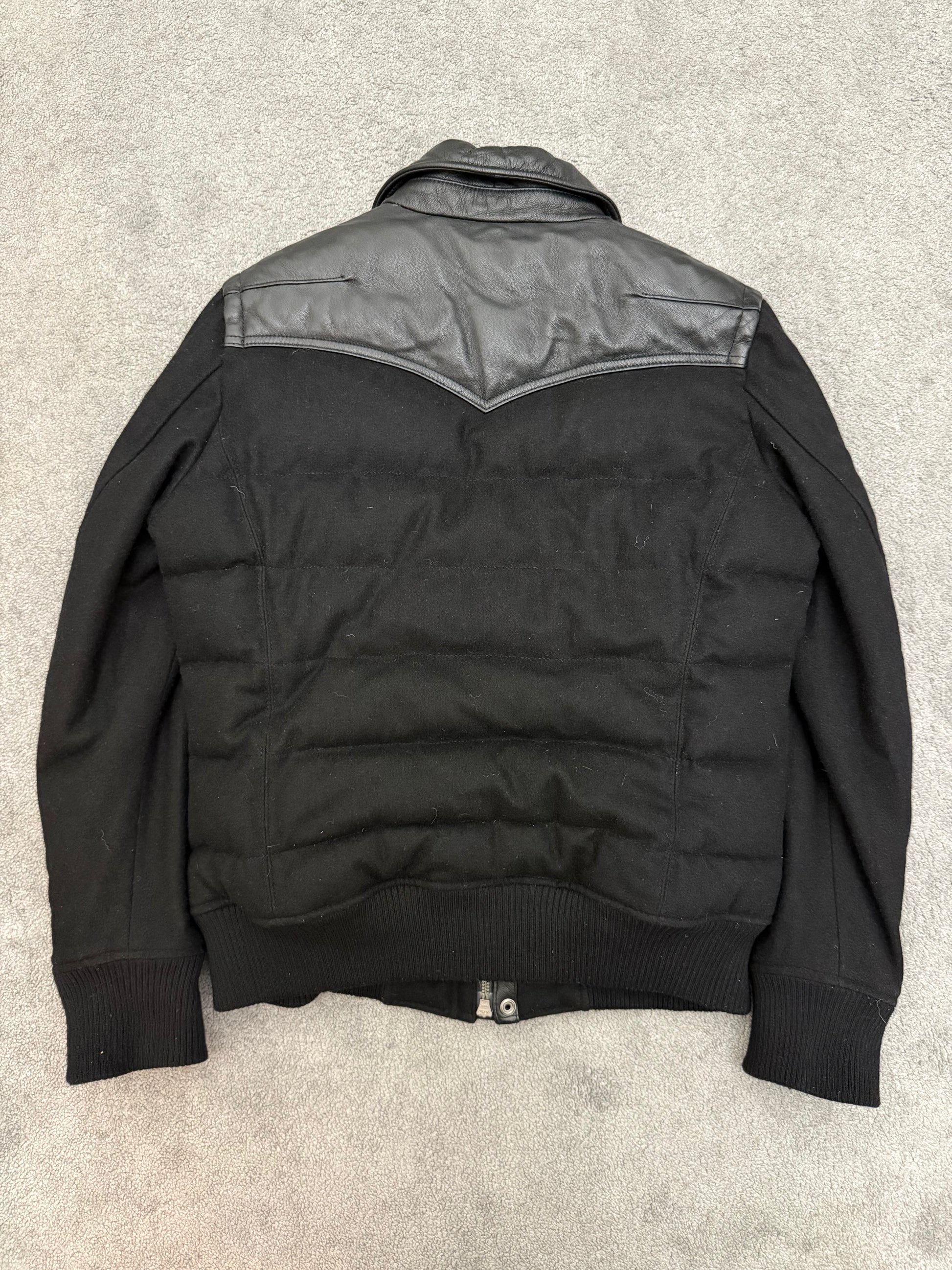 Jack Rose Western Leather Hybrid Puffer Jacket