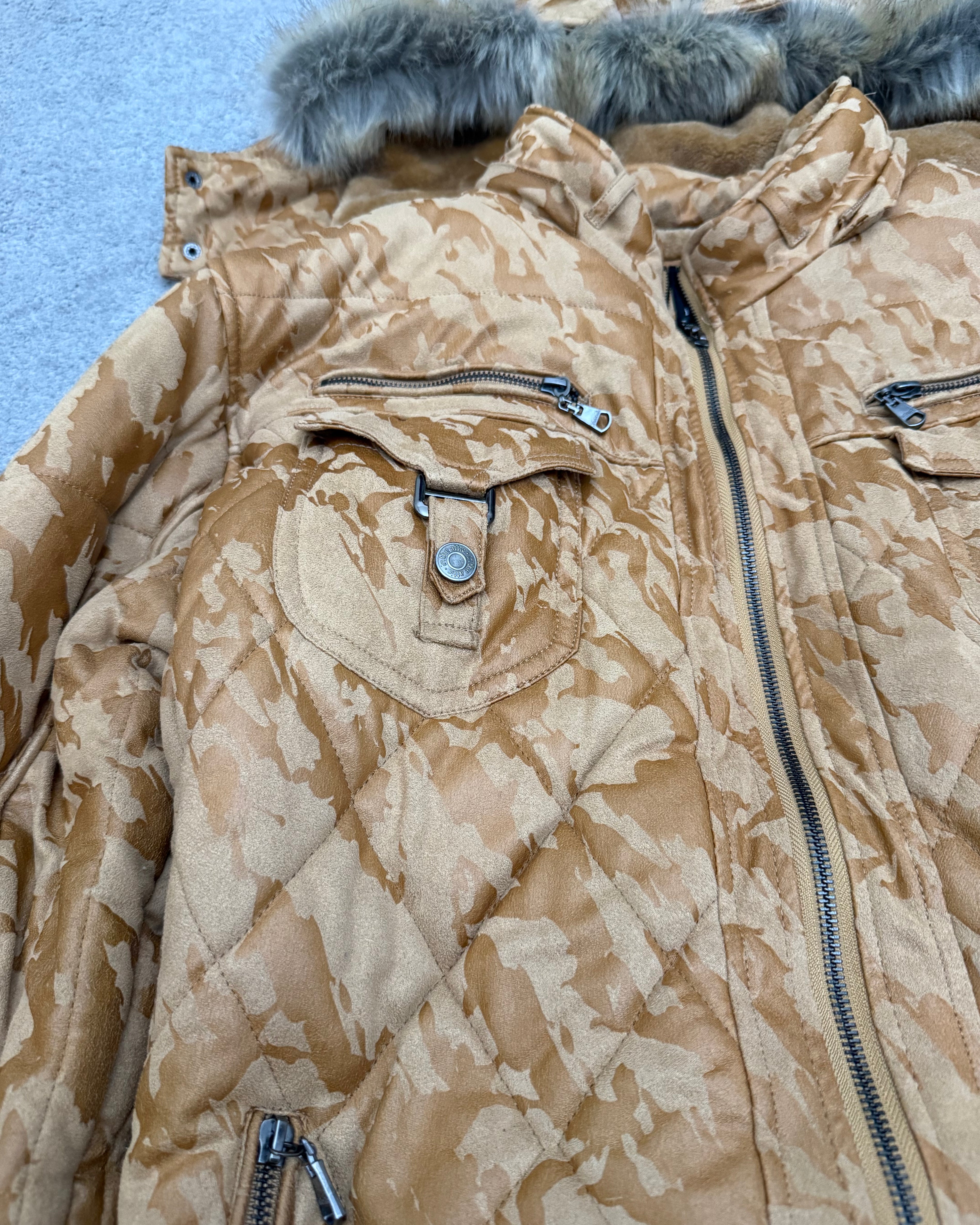 In the attic Full Fur Interior Detachable Hood Puffer Jacket