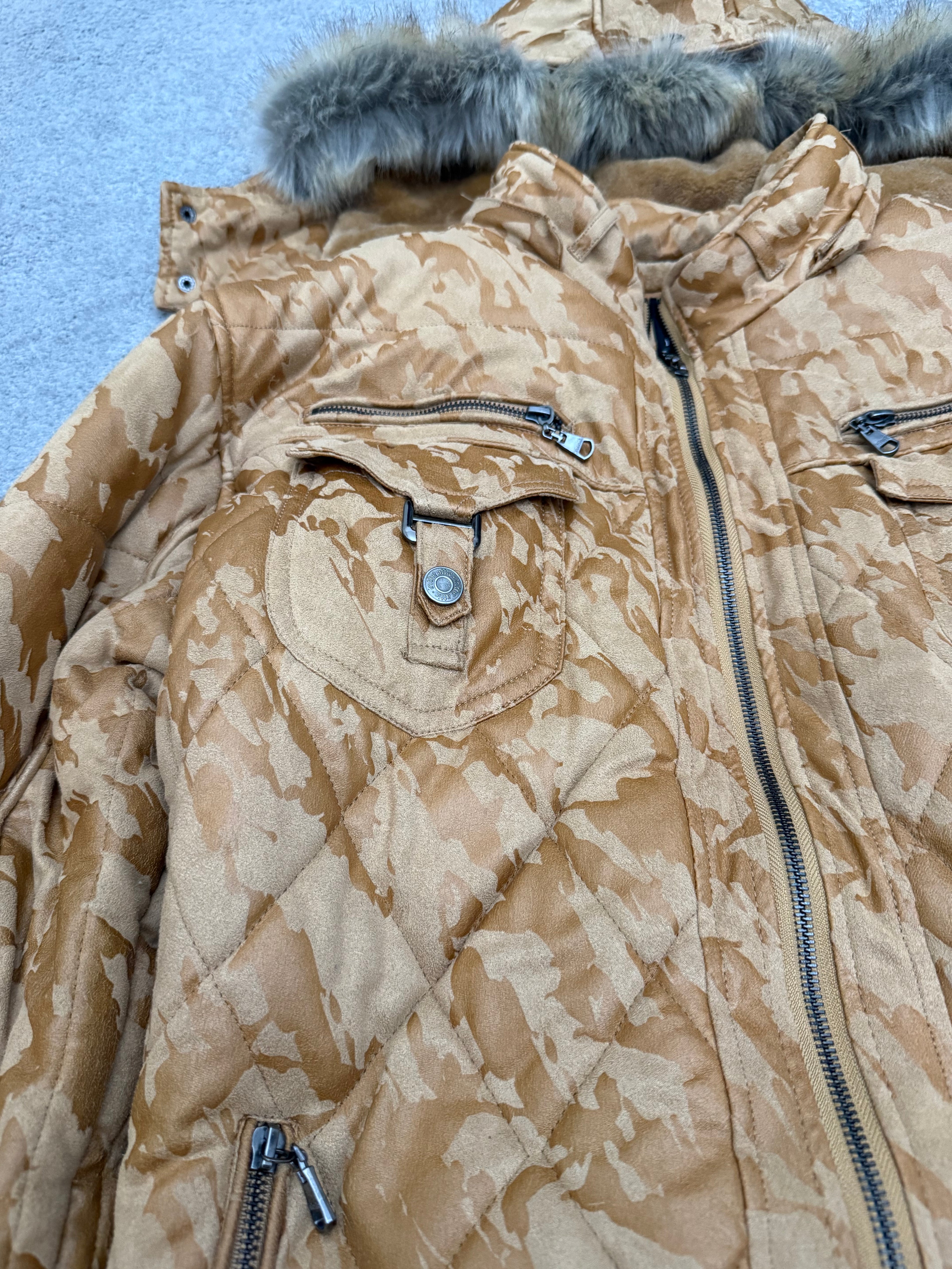 In the attic Full Fur Interior Detachable Hood Puffer Jacket